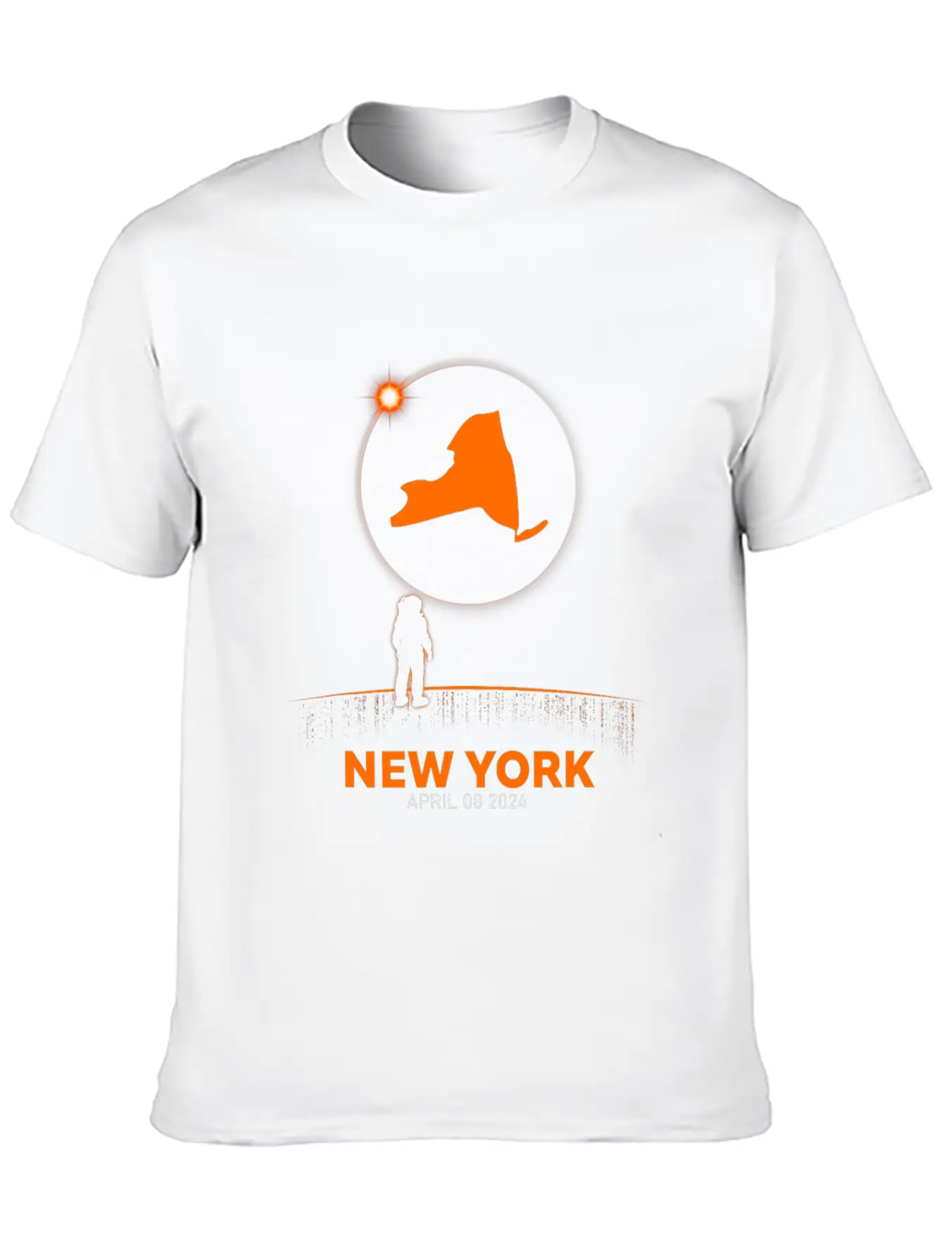 New York Totality Eclipse April 8 2024 Relaxed Everyday Tee – Lightweight And Durable Cotton