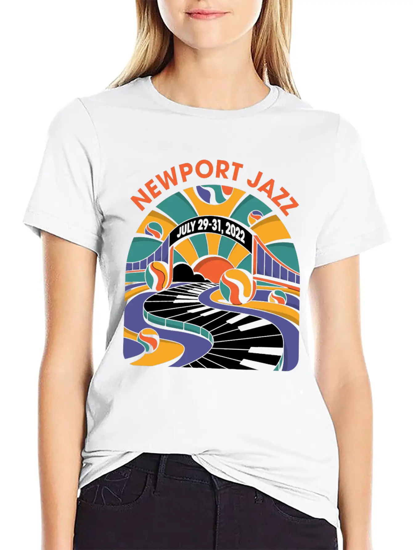 NEWPORT JAZZ FEST 2022 Lightweight Cotton T-Shirt – Daily Comfort Graphic Shirt