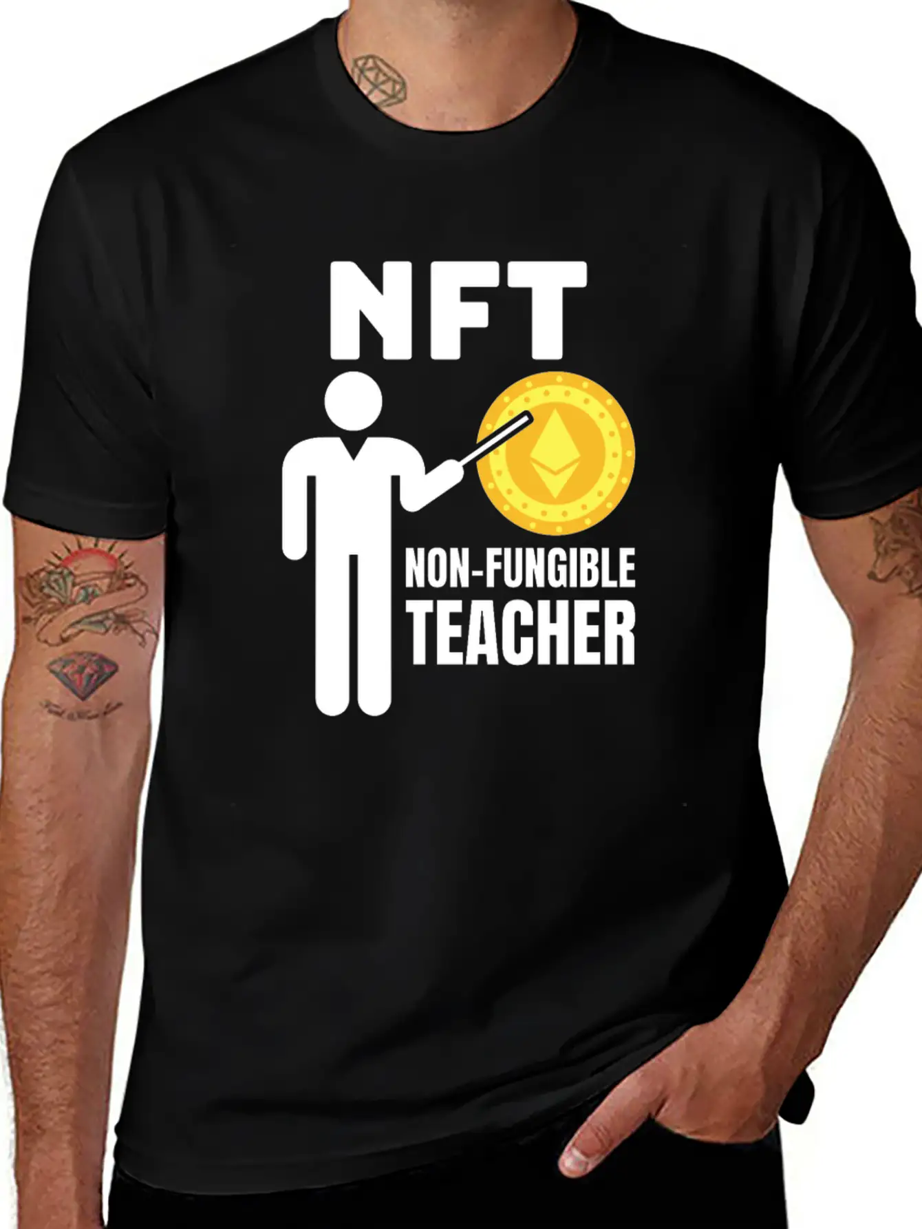 NFT - Non Fungible Teacher - Digital Crypto Classic Fit Graphic Tee For Daily Comfort – Unisex Cotton Shirt