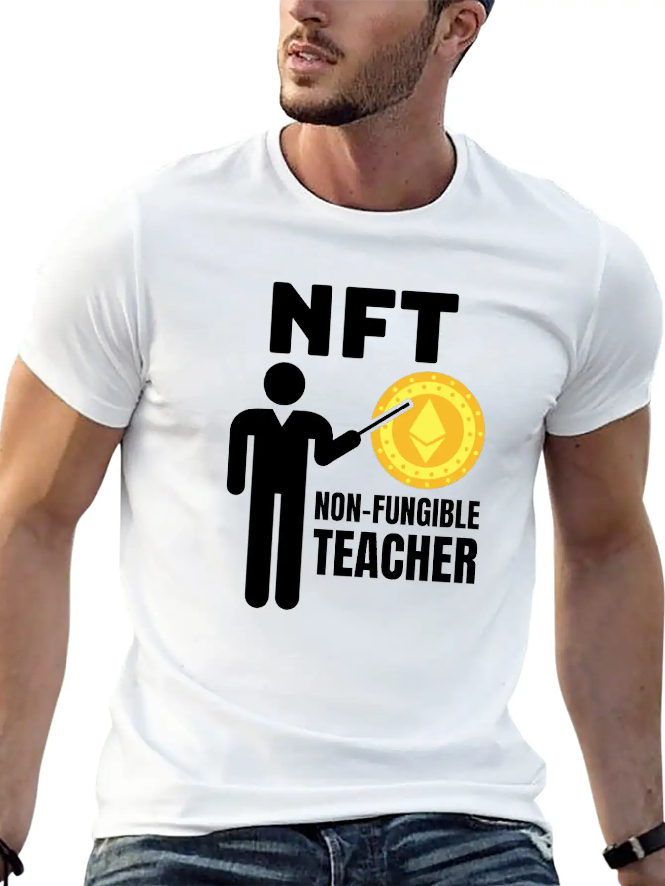 NFT - Non Fungible Teacher - Digital Crypto Classic Fit Graphic Tee For Daily Comfort – Unisex Cotton Shirt