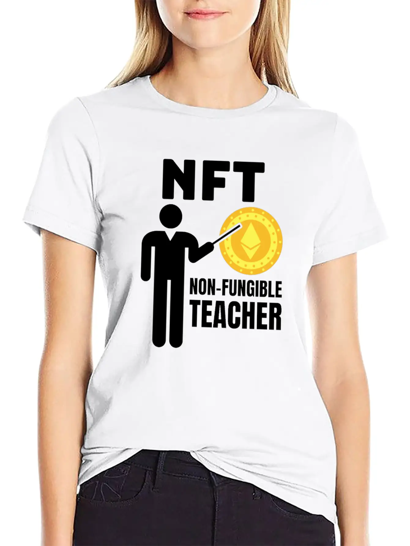 NFT - Non Fungible Teacher - Digital Crypto Classic Fit Graphic Tee For Daily Comfort – Unisex Cotton Shirt