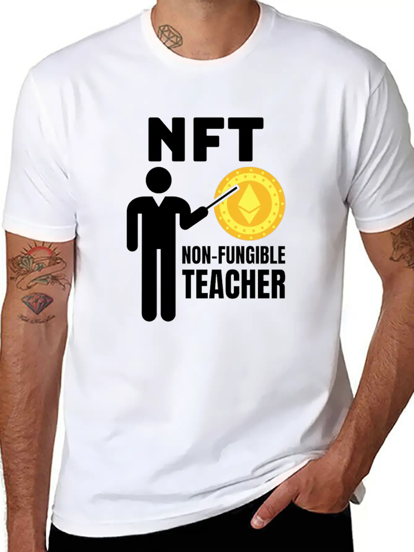 NFT - Non Fungible Teacher - Digital Crypto Classic Fit Graphic Tee For Daily Comfort – Unisex Cotton Shirt