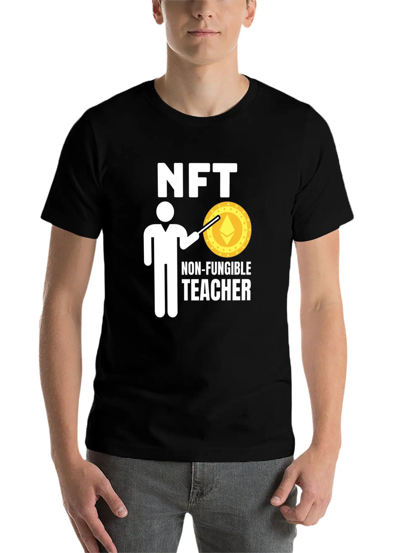 NFT - Non Fungible Teacher - Digital Crypto Classic Fit Graphic Tee For Daily Comfort – Unisex Cotton Shirt