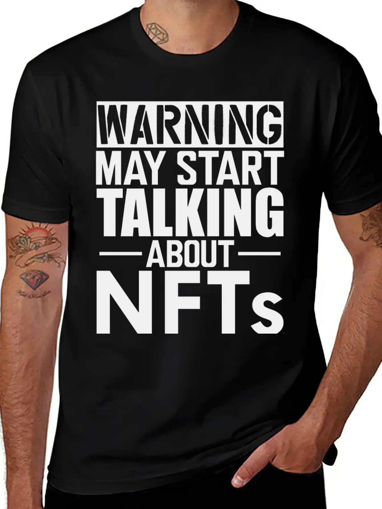 Nft Warning May Start Talking About Nfts Stylish Everyday T-Shirt – Unisex Basic Cotton Tee