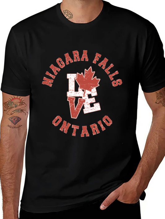 Niagara Falls Ontario Love Canadian Flag Essential Cotton Tee For Daily Outfits – Unisex Style