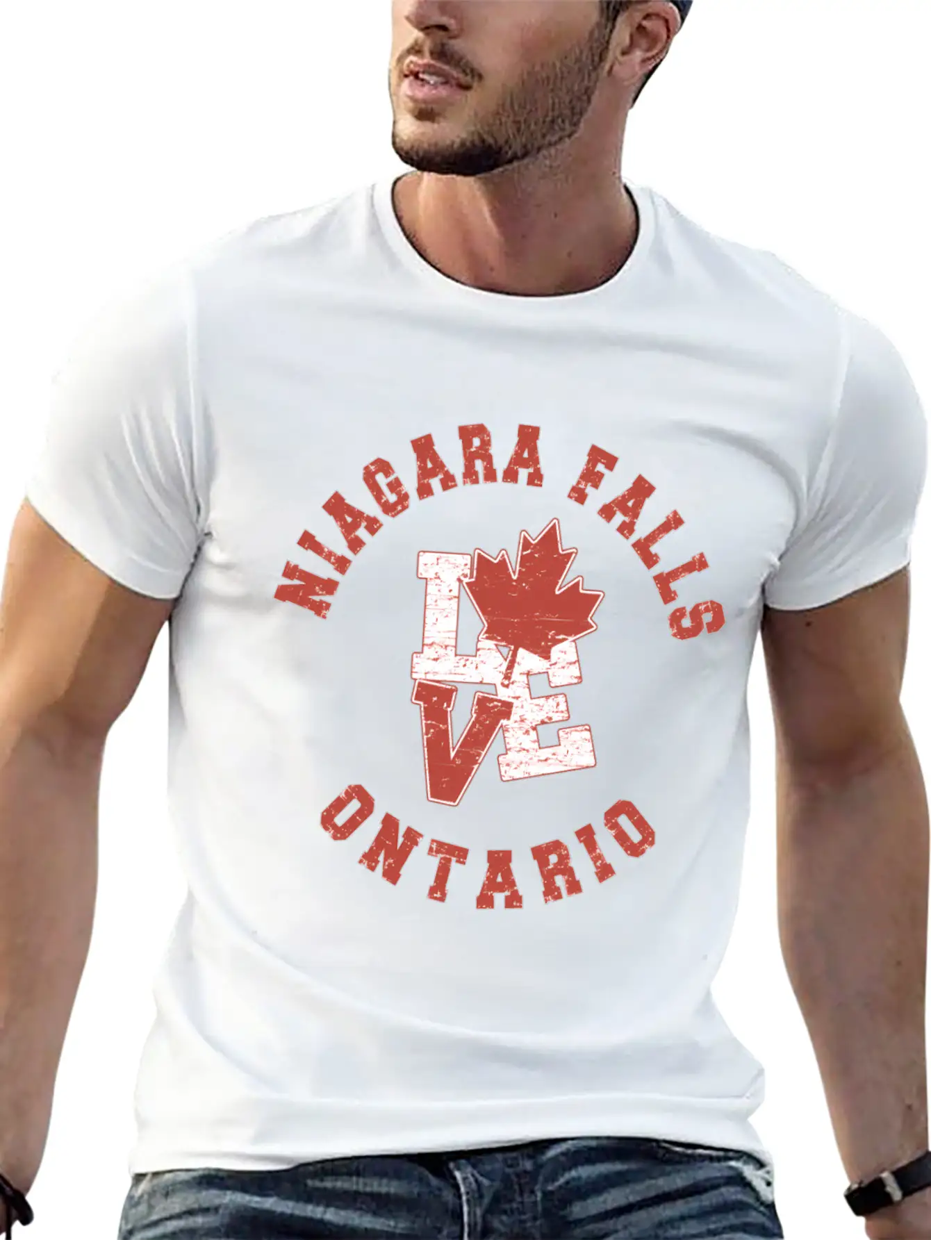 Niagara Falls Ontario Love Canadian Flag Essential Cotton Tee For Daily Outfits – Unisex Style