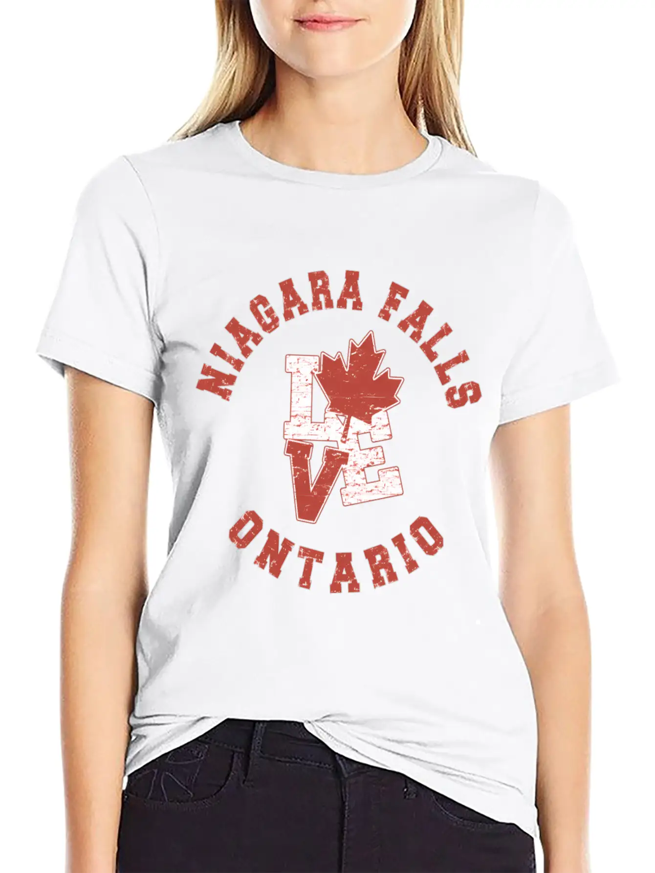 Niagara Falls Ontario Love Canadian Flag Essential Cotton Tee For Daily Outfits – Unisex Style