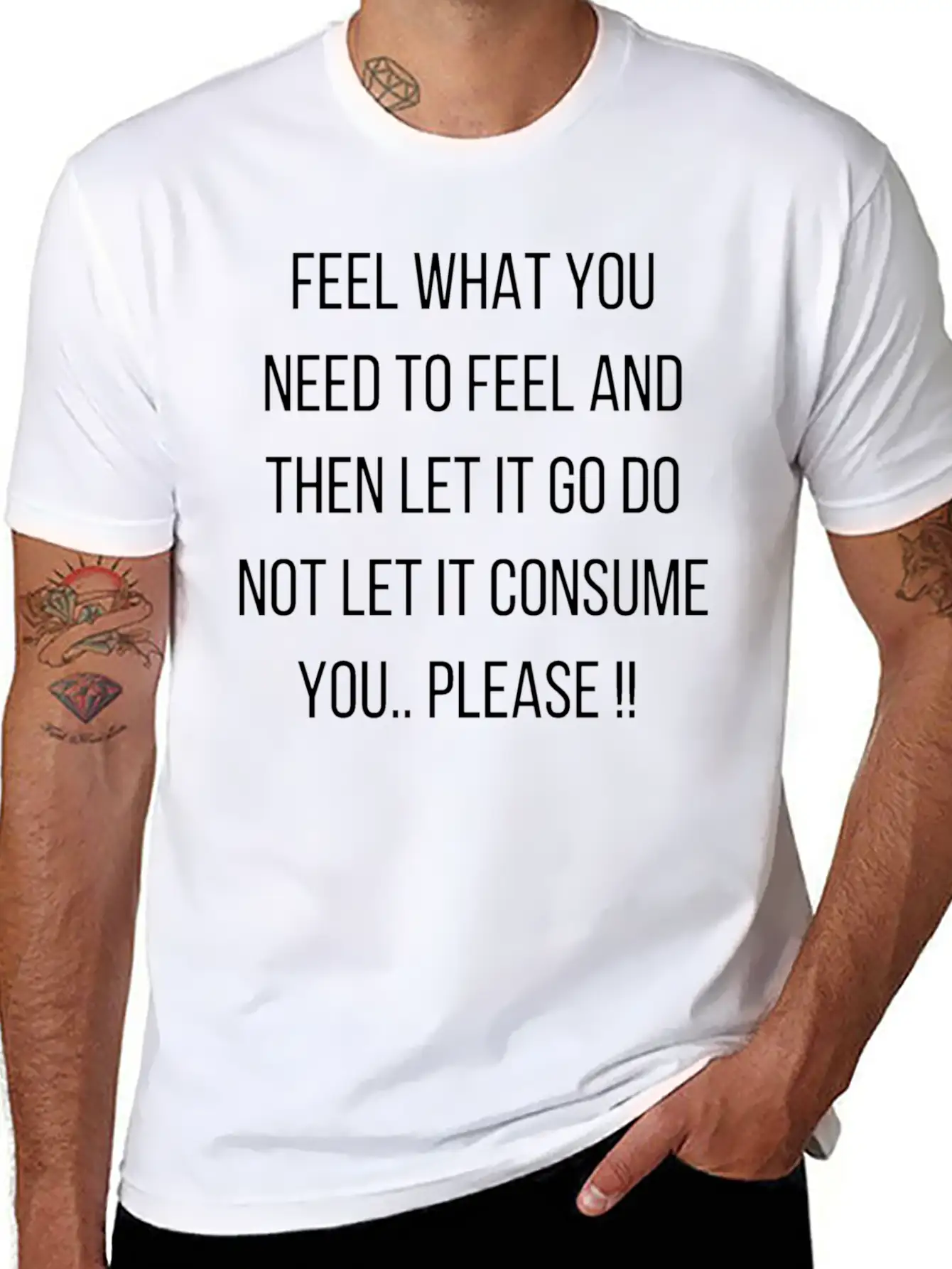 Nice Design With Wisdom Quote Saying Let It Go! Unisex Casual T-Shirt – Clean Design For Daily Comfort