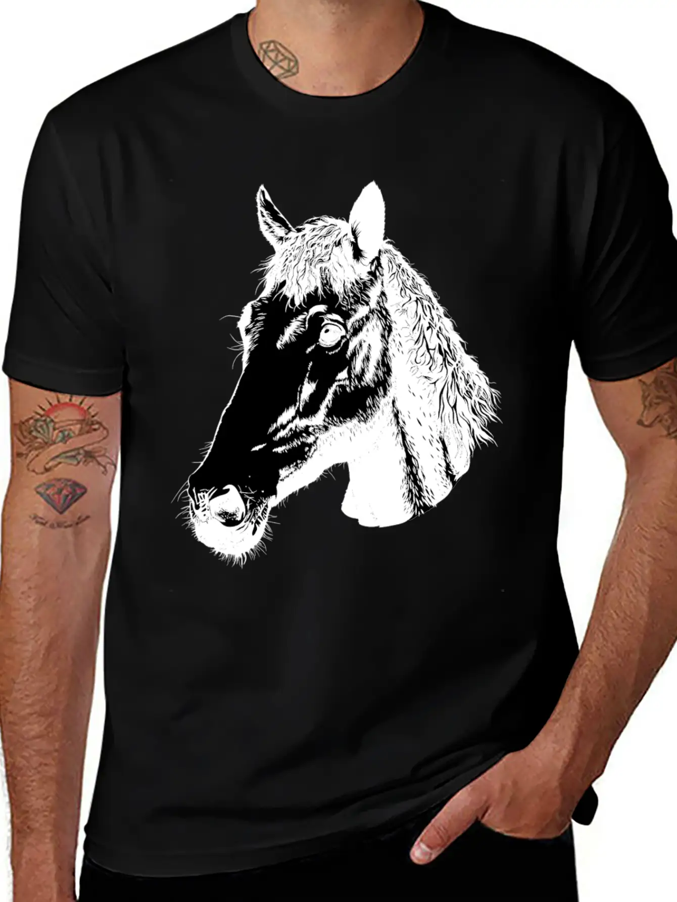 Nice Horse Art Lightweight Cotton T-Shirt – Daily Comfort Graphic Shirt