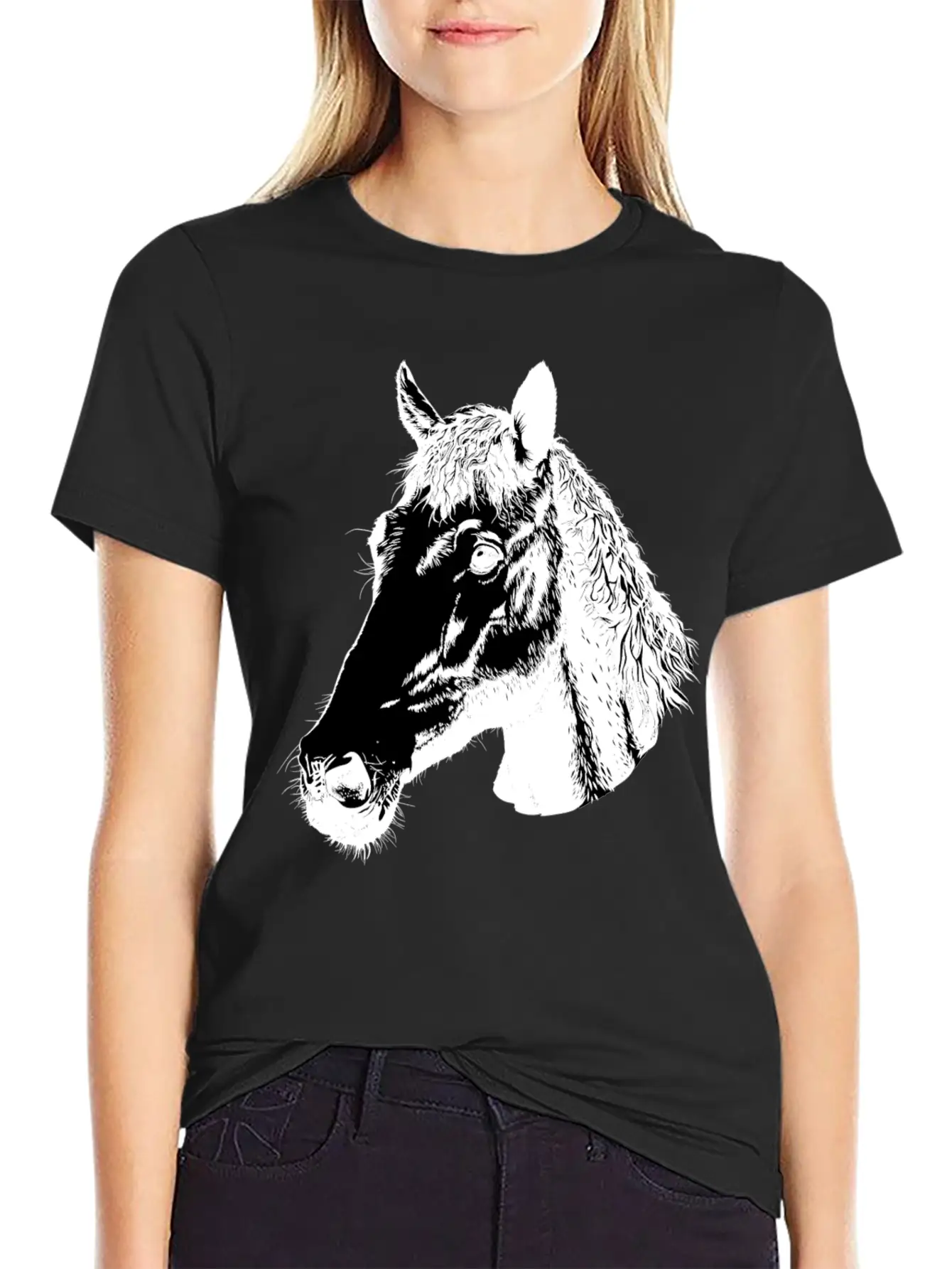 Nice Horse Art Lightweight Cotton T-Shirt – Daily Comfort Graphic Shirt