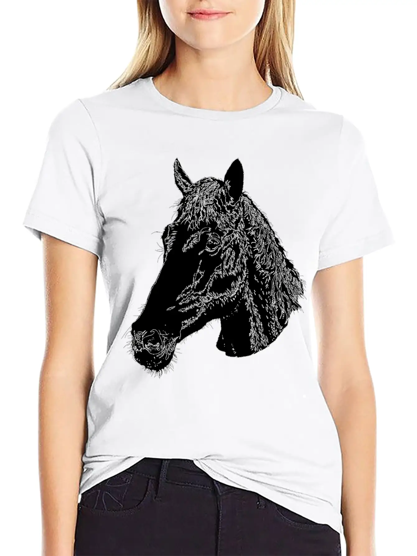 Nice Horse Art Lightweight Cotton T-Shirt – Daily Comfort Graphic Shirt