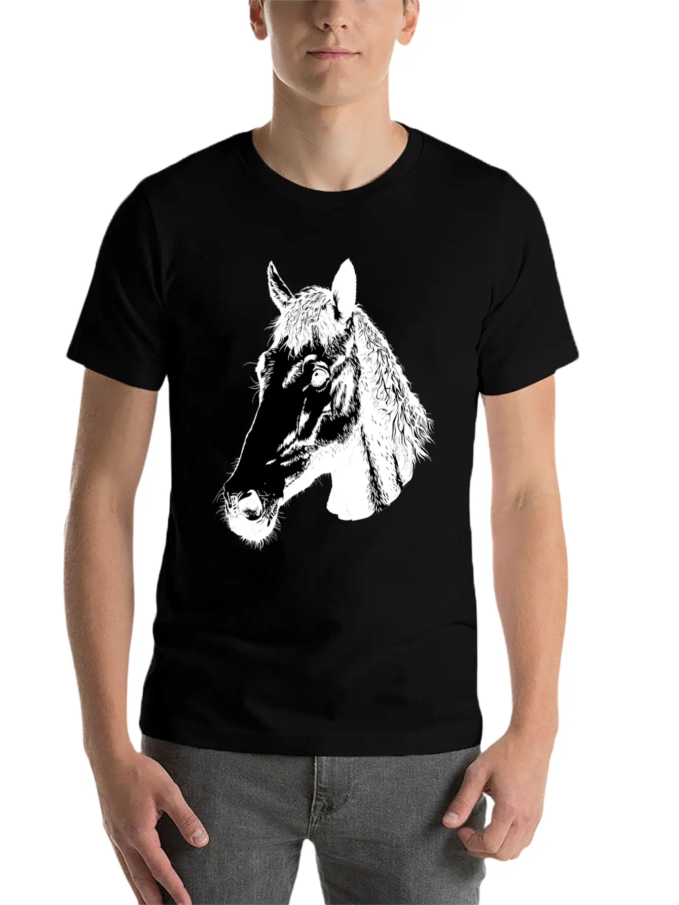 Nice Horse Art Lightweight Cotton T-Shirt – Daily Comfort Graphic Shirt