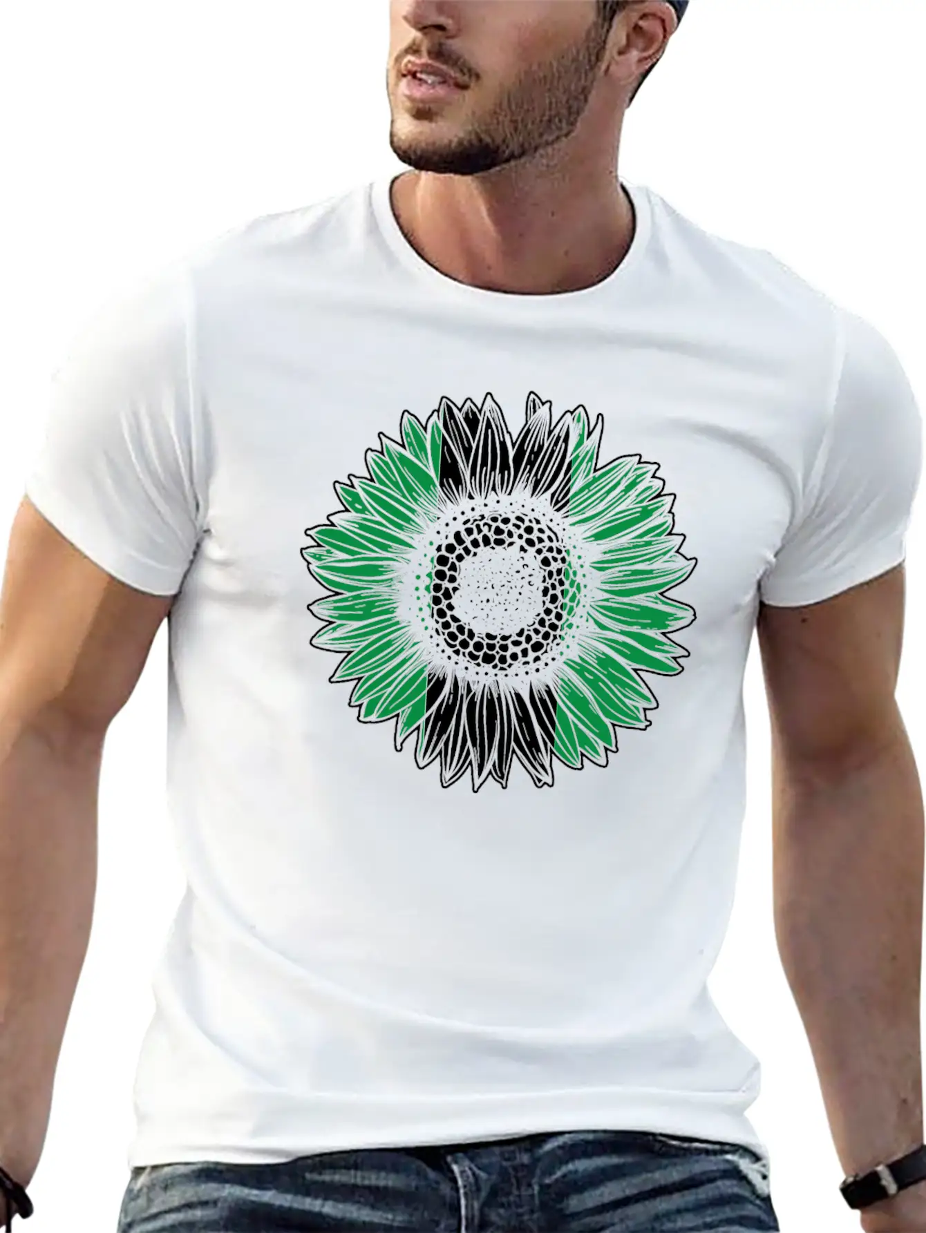 Nigeria Flag Sunflower Unisex Casual T-Shirt – Clean Design For Daily Comfort