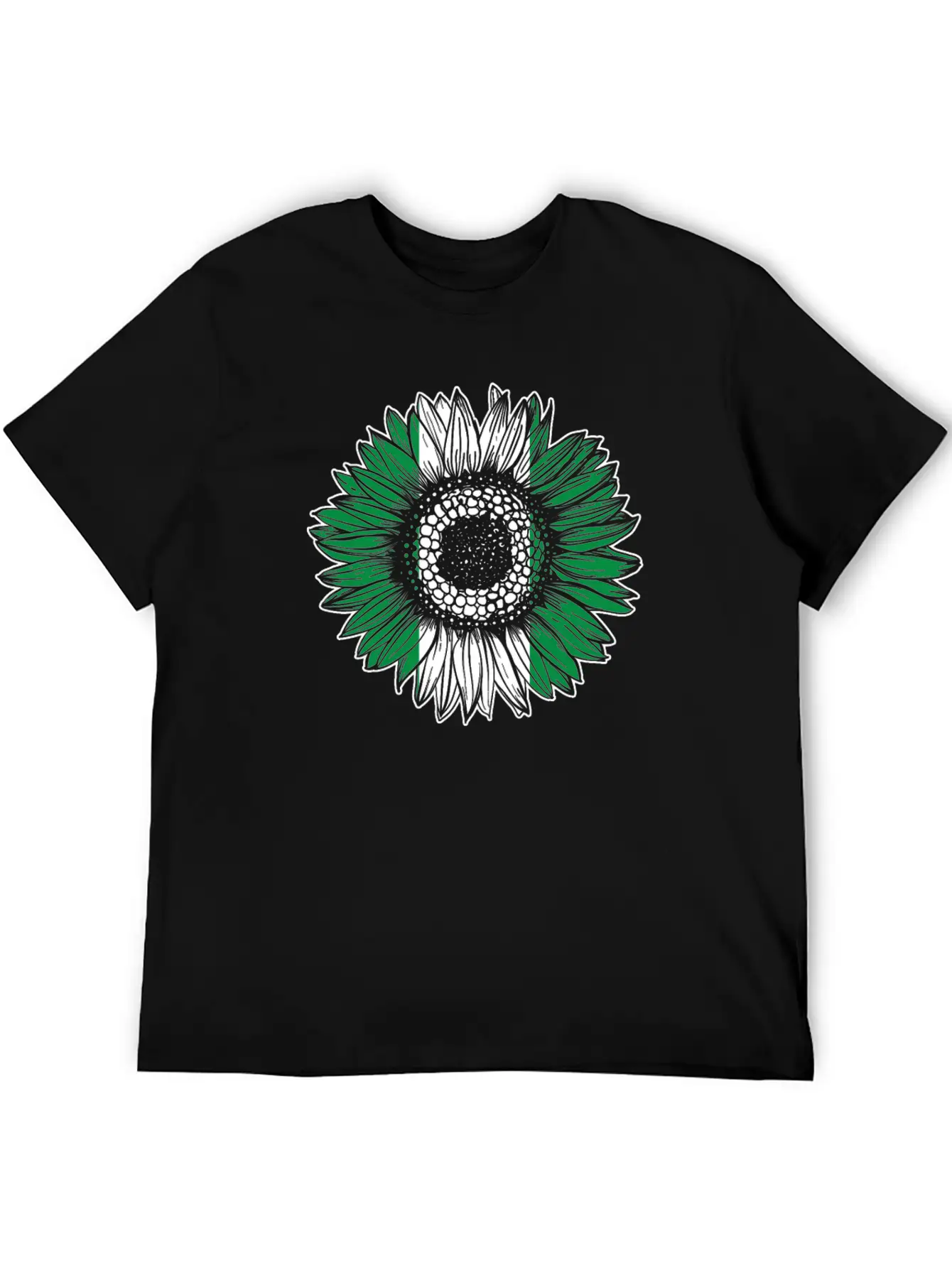 Nigeria Flag Sunflower Unisex Casual T-Shirt – Clean Design For Daily Comfort