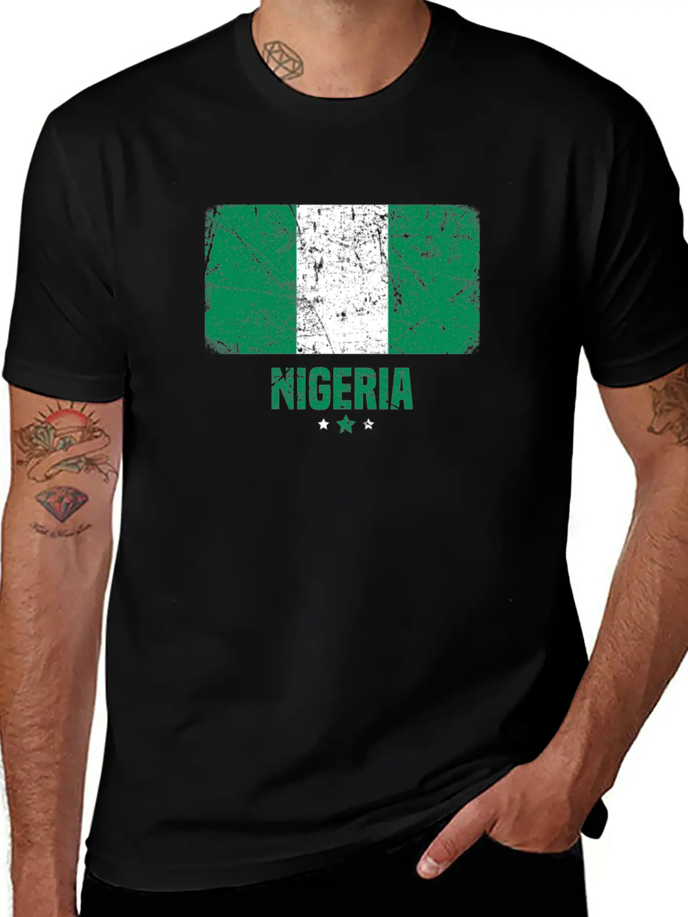 Nigeria Nigerian Flag Essential Cotton Tee For Daily Outfits – Unisex Style