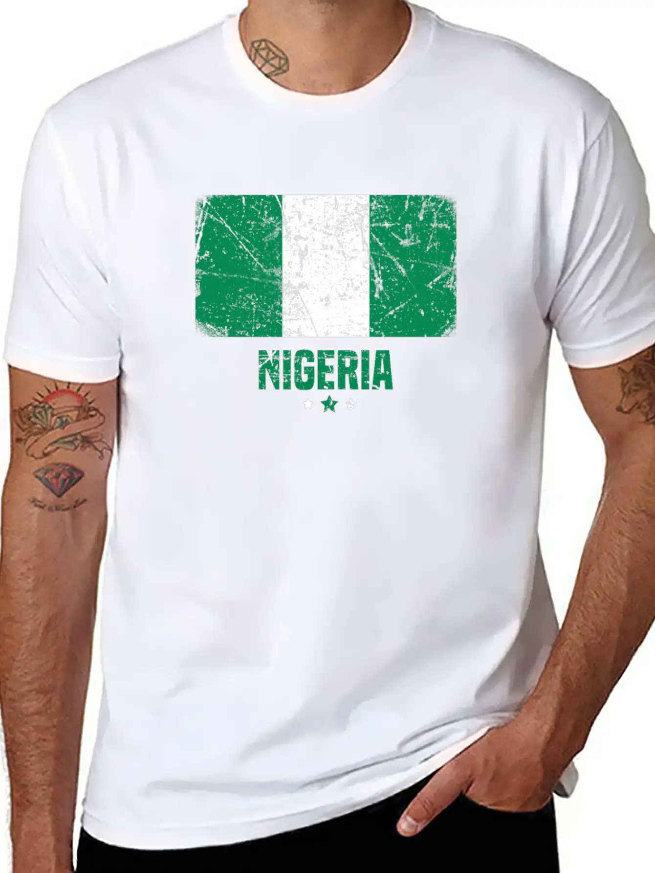 Nigeria Nigerian Flag Essential Cotton Tee For Daily Outfits – Unisex Style