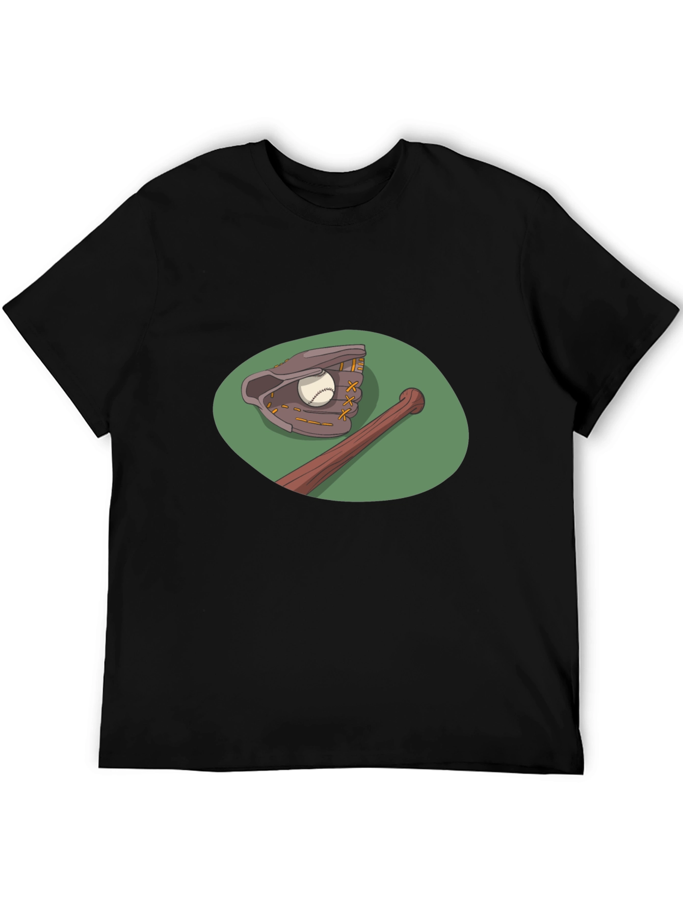 Baseball T-Shirt: Glove & Bat Graphic Tee
