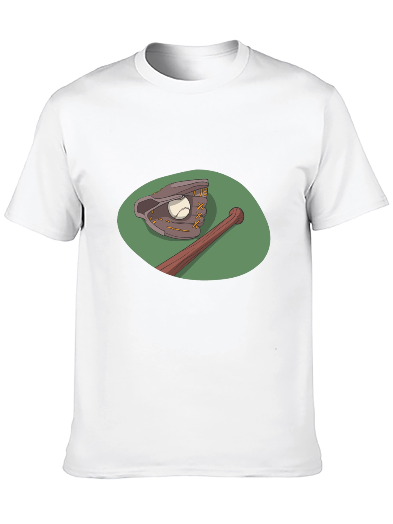Baseball T-Shirt: Glove & Bat Graphic Tee