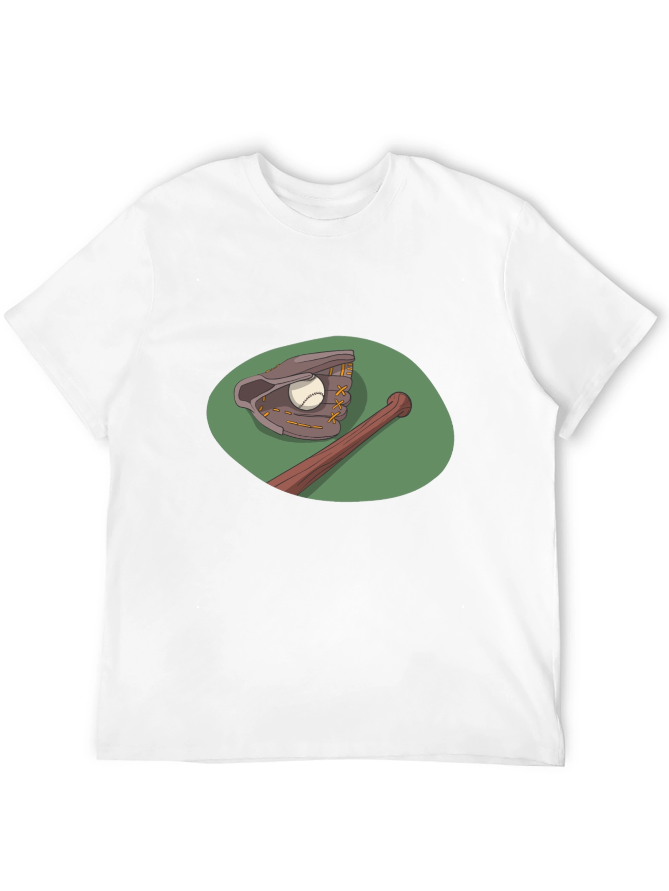Baseball T-Shirt: Glove & Bat Graphic Tee