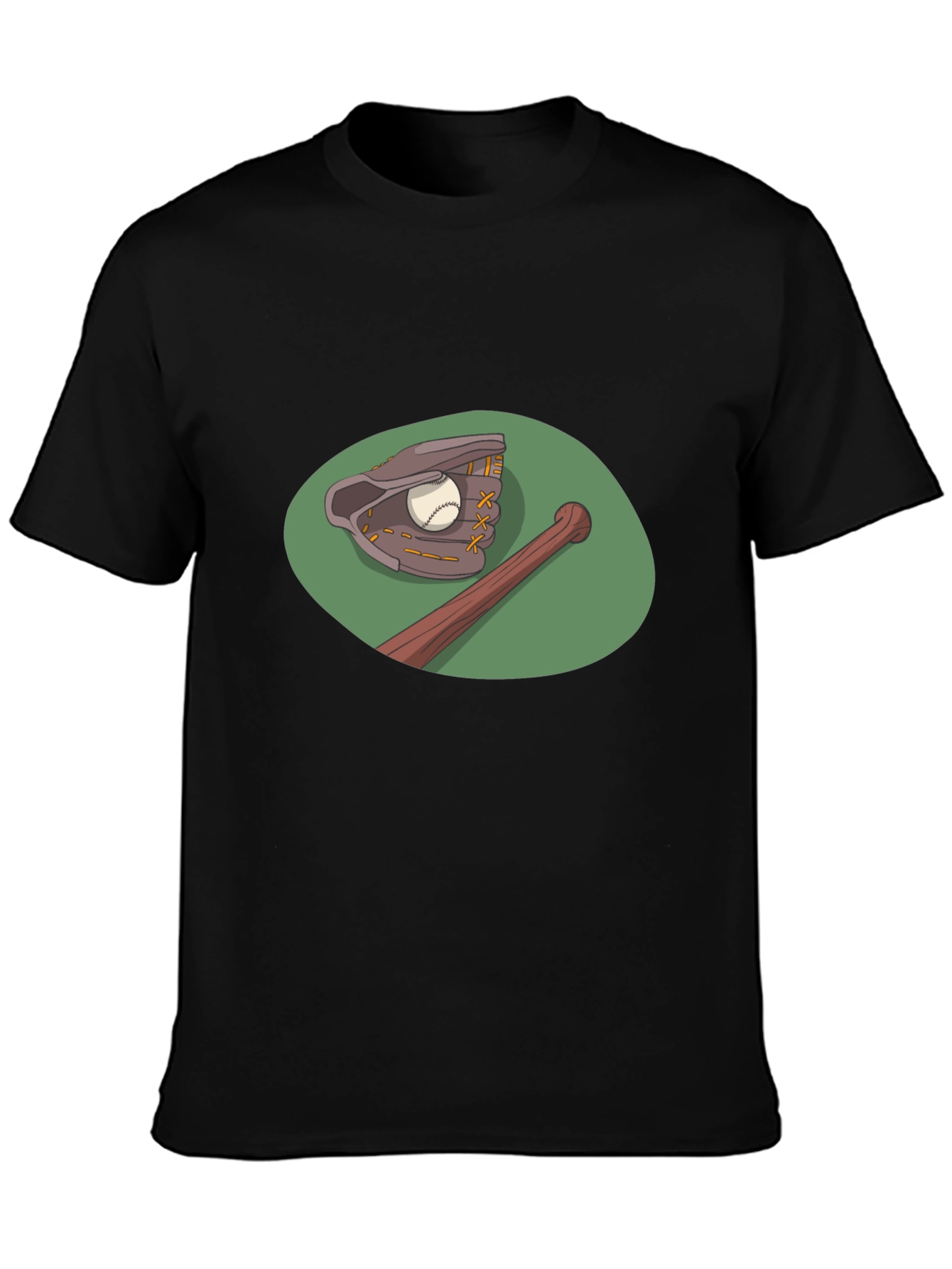 Baseball T-Shirt: Glove & Bat Graphic Tee