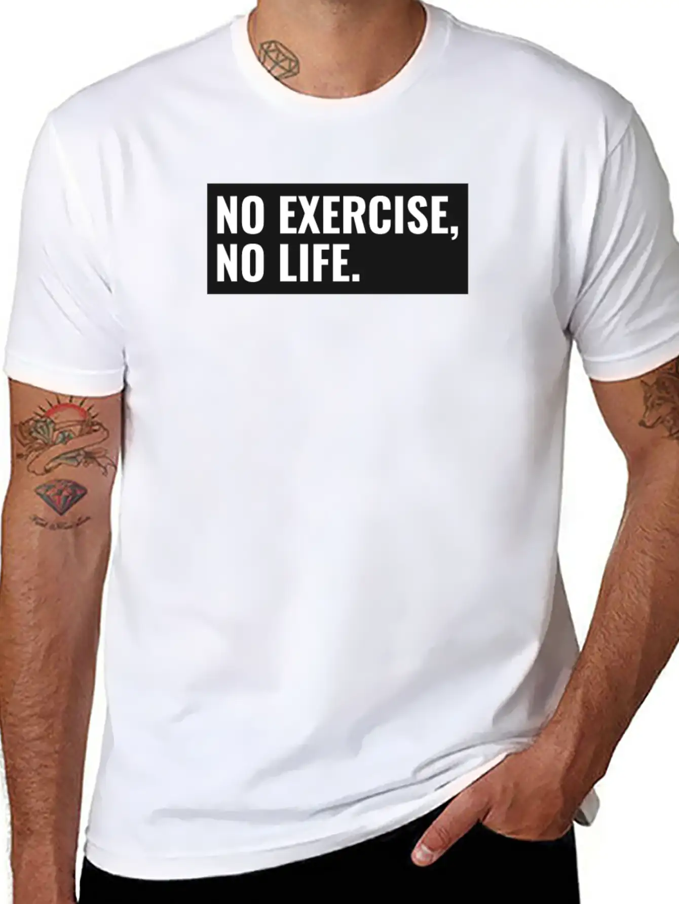 No Exercise, No Life Unisex Casual T-Shirt – Clean Design For Daily Comfort