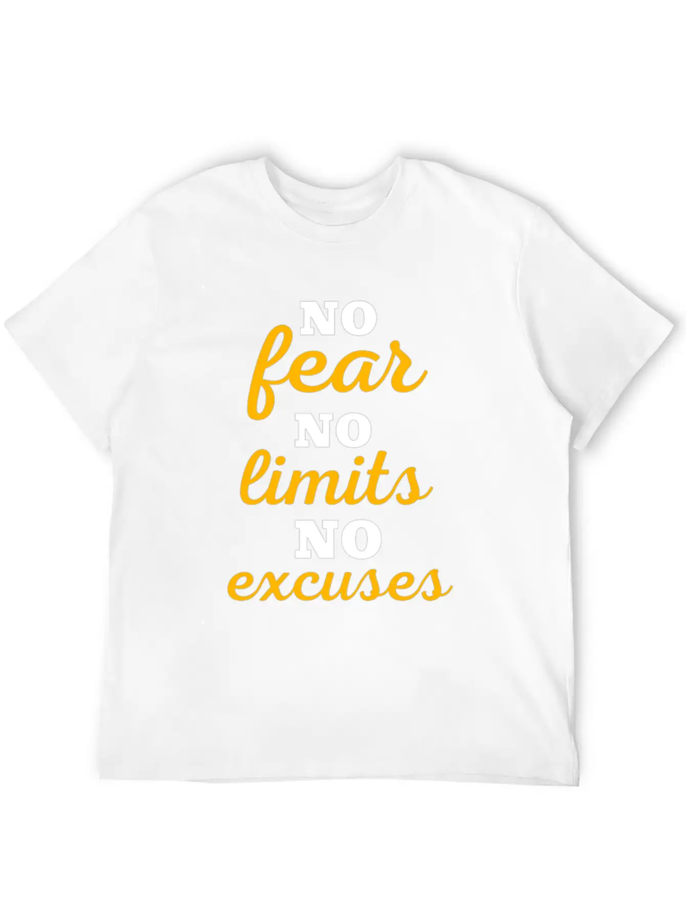 No Fear No Limits No Excuses - Workout Lightweight Cotton T-Shirt – Daily Comfort Graphic Shirt
