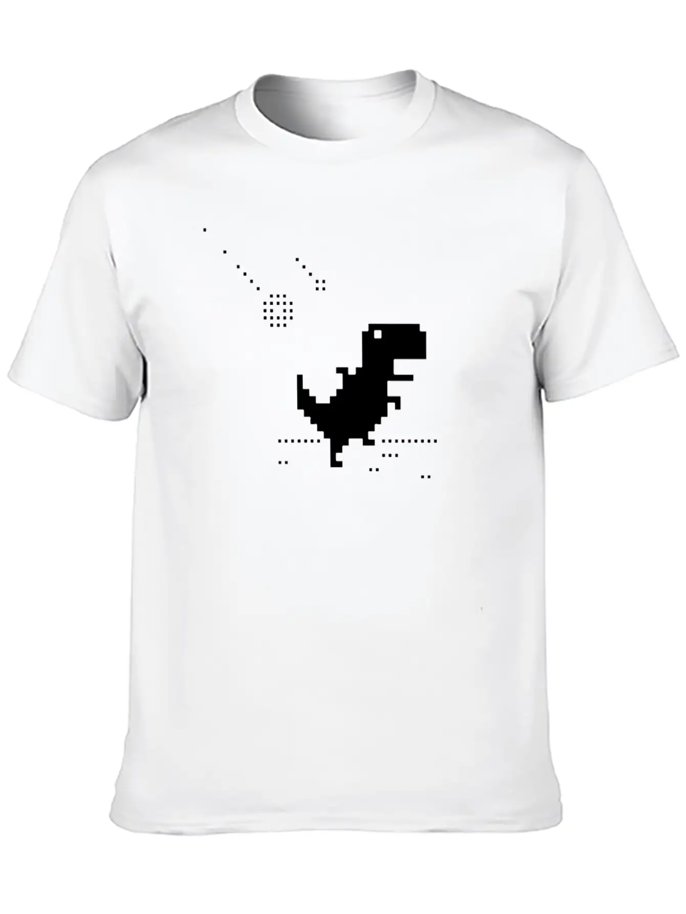 No Internet T-rex Pixel Meteor Funny Nerd Offline Essential Cotton Tee For Daily Outfits – Unisex Style