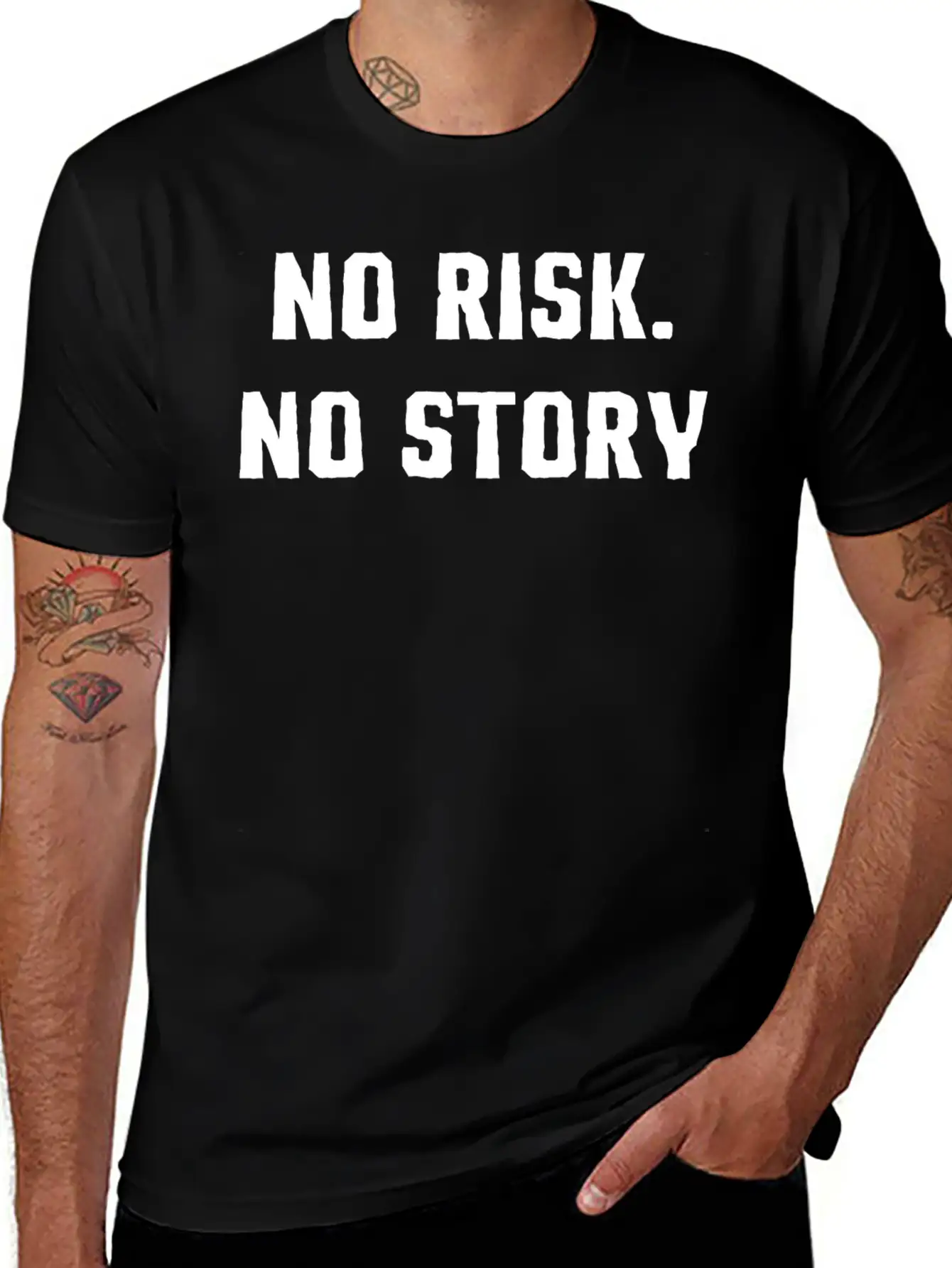 No Risk No Story T-Shirt Basic Graphic T-Shirt – Daily Comfort In Soft Cotton