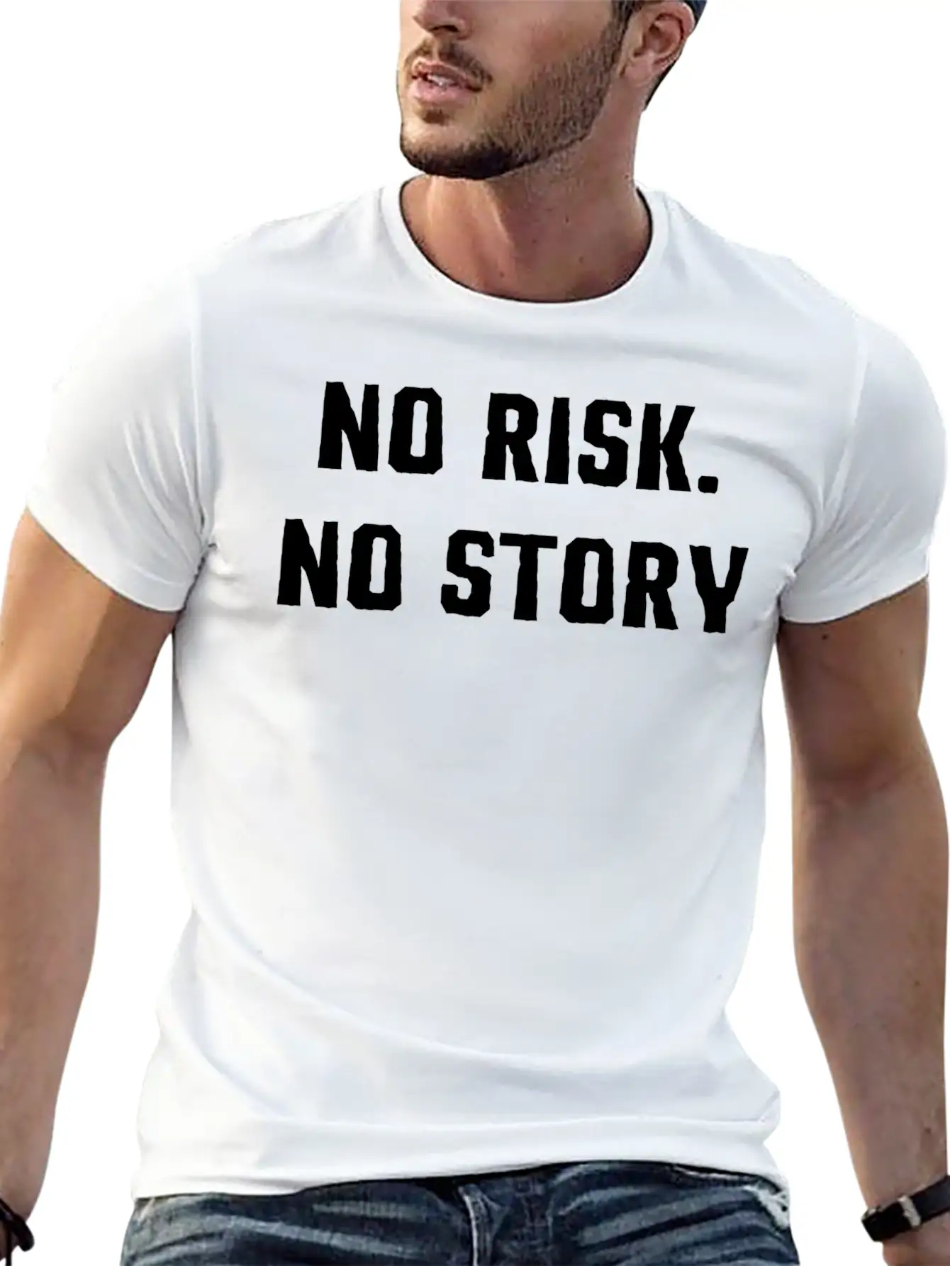 No Risk No Story T-Shirt Basic Graphic T-Shirt – Daily Comfort In Soft Cotton