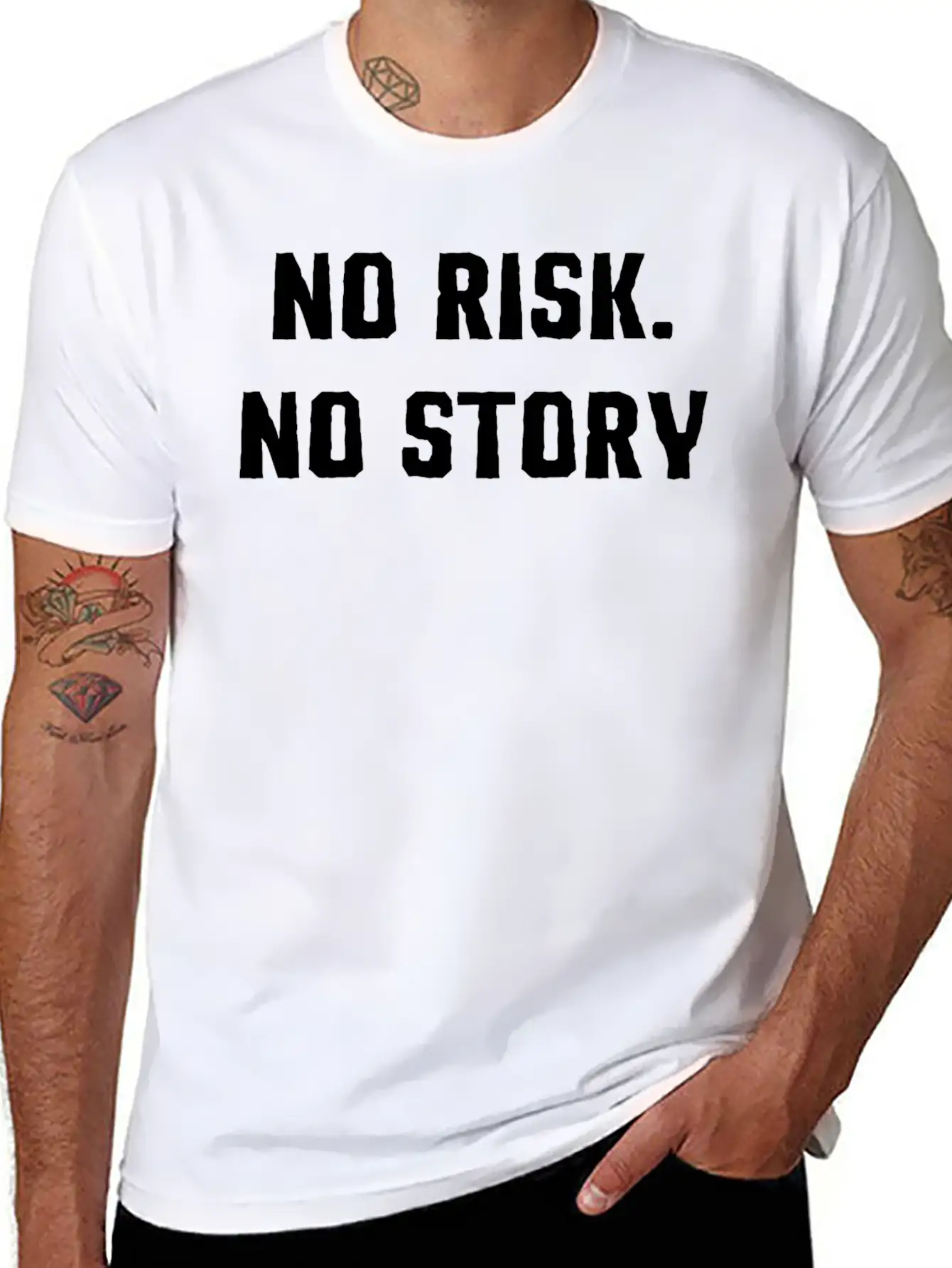 No Risk No Story T-Shirt Basic Graphic T-Shirt – Daily Comfort In Soft Cotton