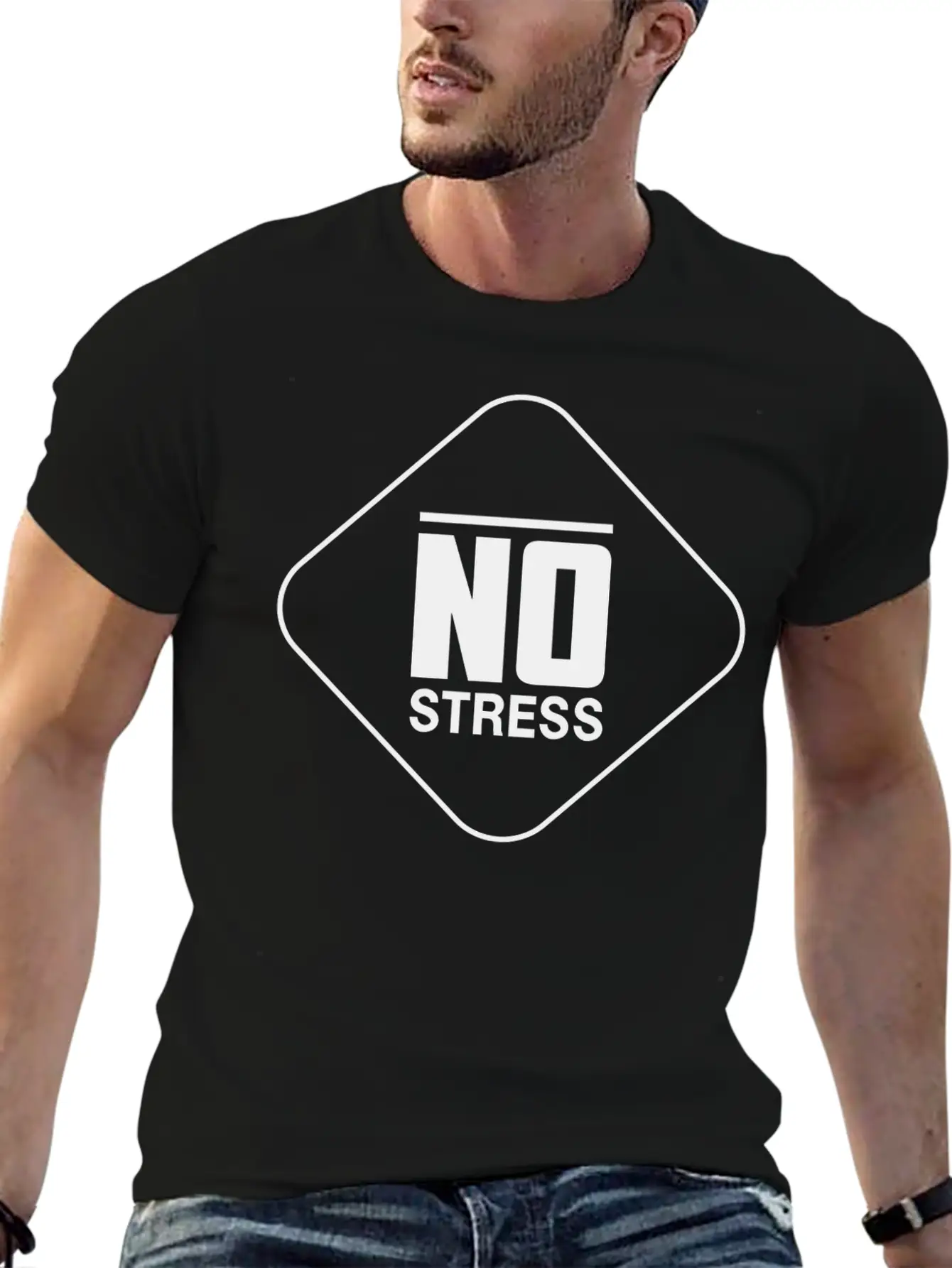 No Stress Basic Graphic T-Shirt – Daily Comfort In Soft Cotton