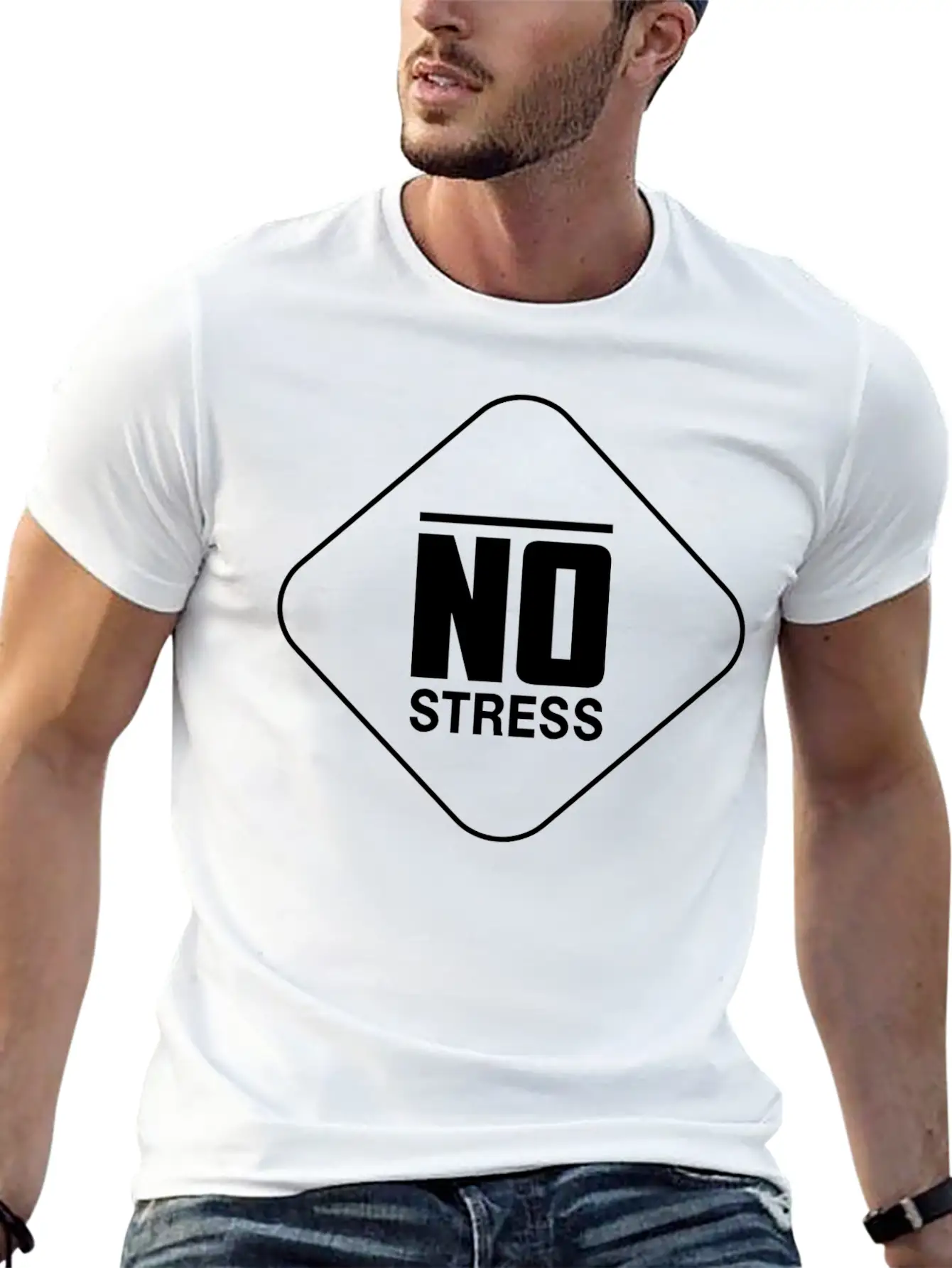 No Stress Basic Graphic T-Shirt – Daily Comfort In Soft Cotton