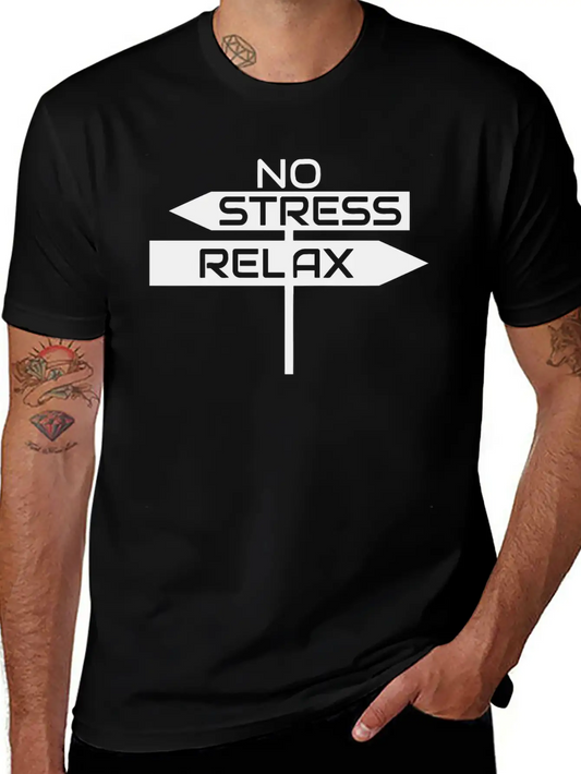 No Stress RELAX Lightweight Cotton T-Shirt – Daily Comfort Graphic Shirt