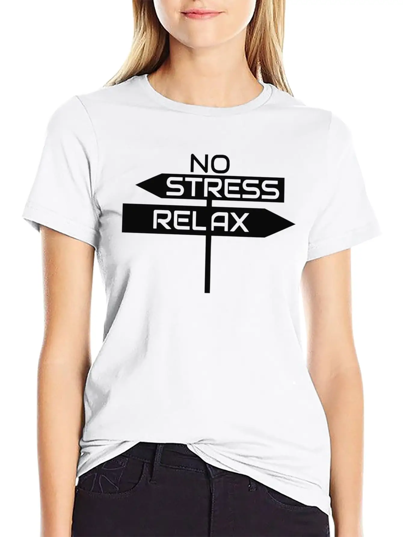 No Stress RELAX Lightweight Cotton T-Shirt – Daily Comfort Graphic Shirt