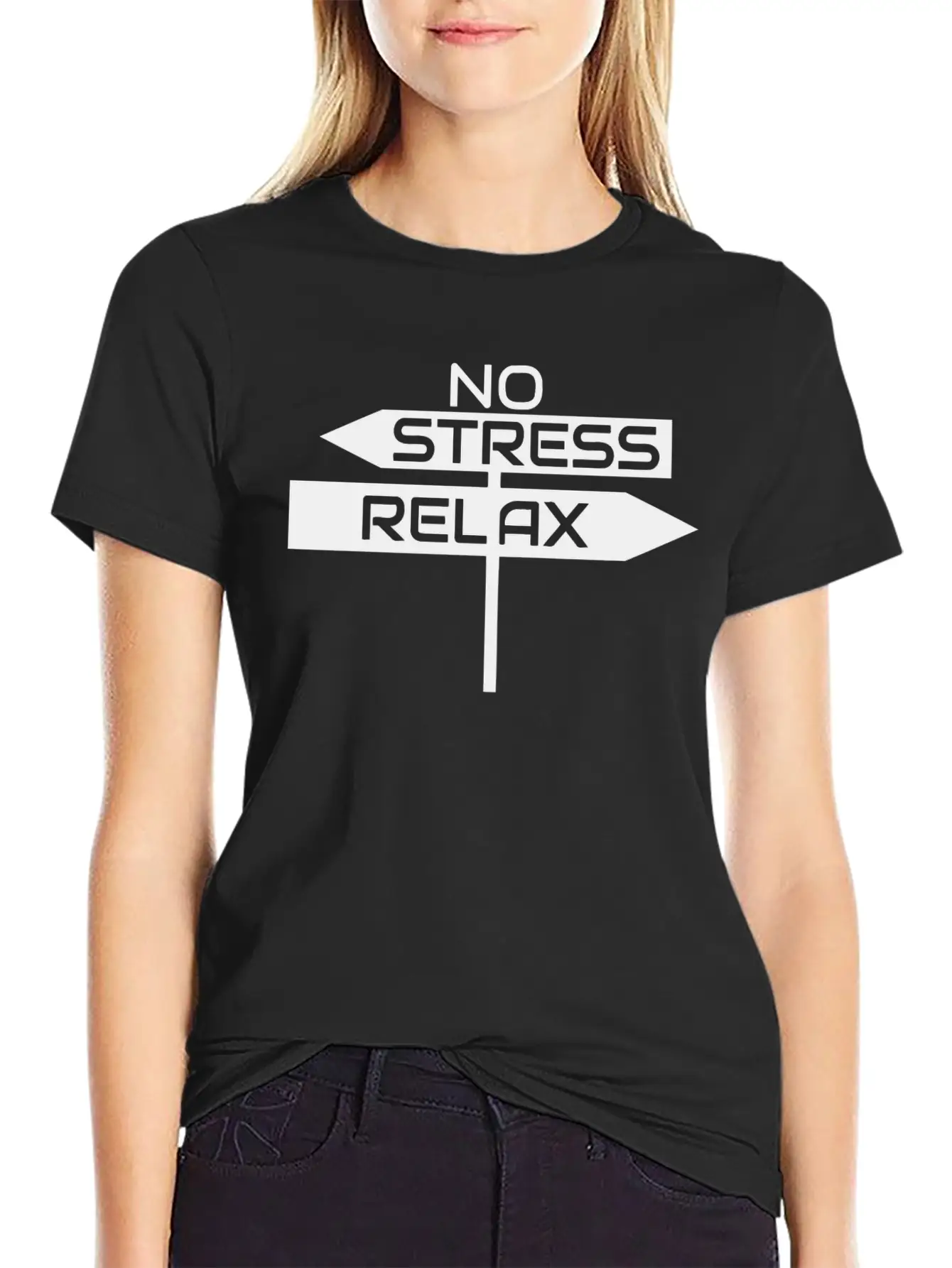 No Stress RELAX Lightweight Cotton T-Shirt – Daily Comfort Graphic Shirt