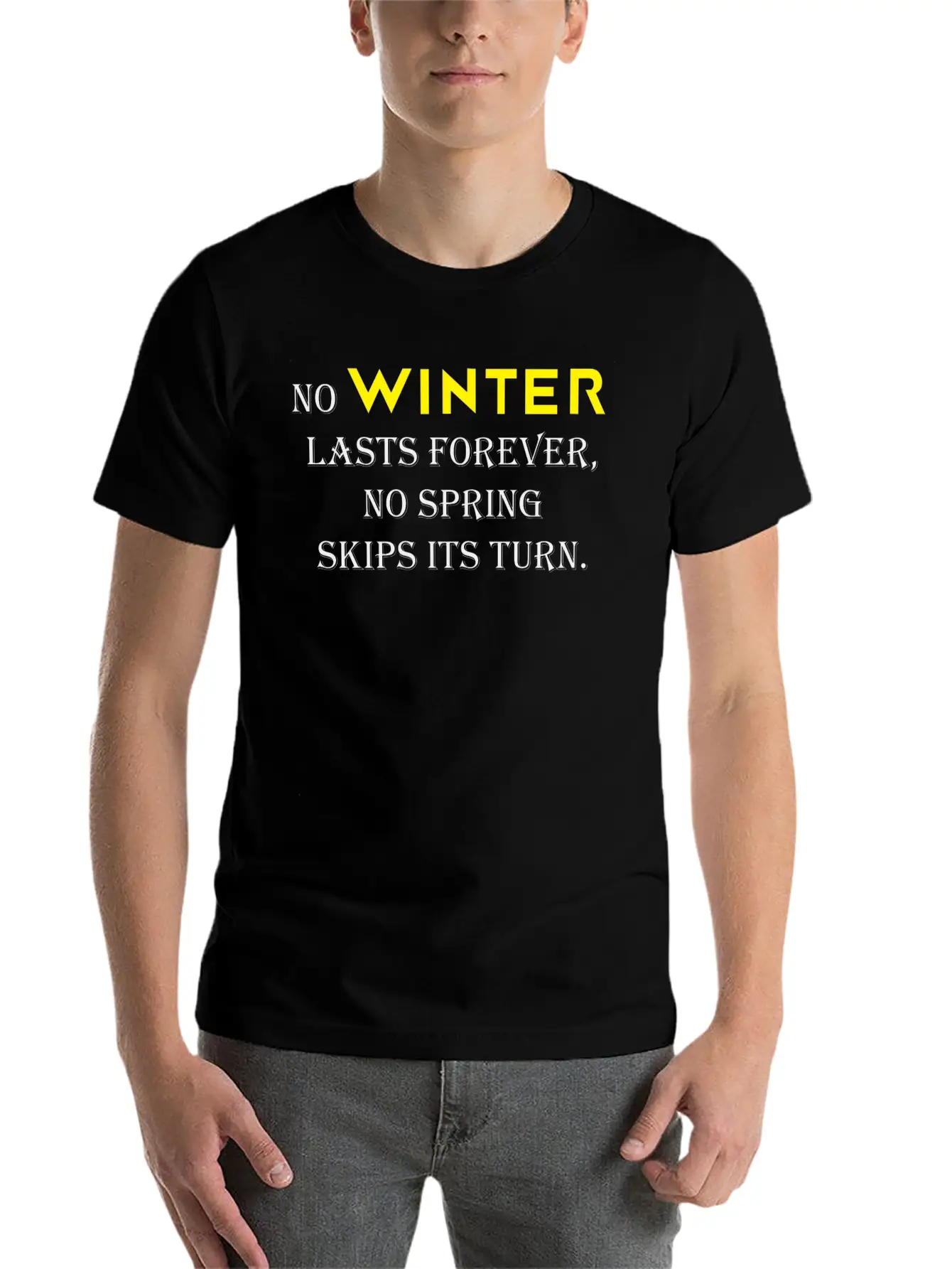 NO WINTER Unisex Casual T-Shirt – Clean Design For Daily Comfort