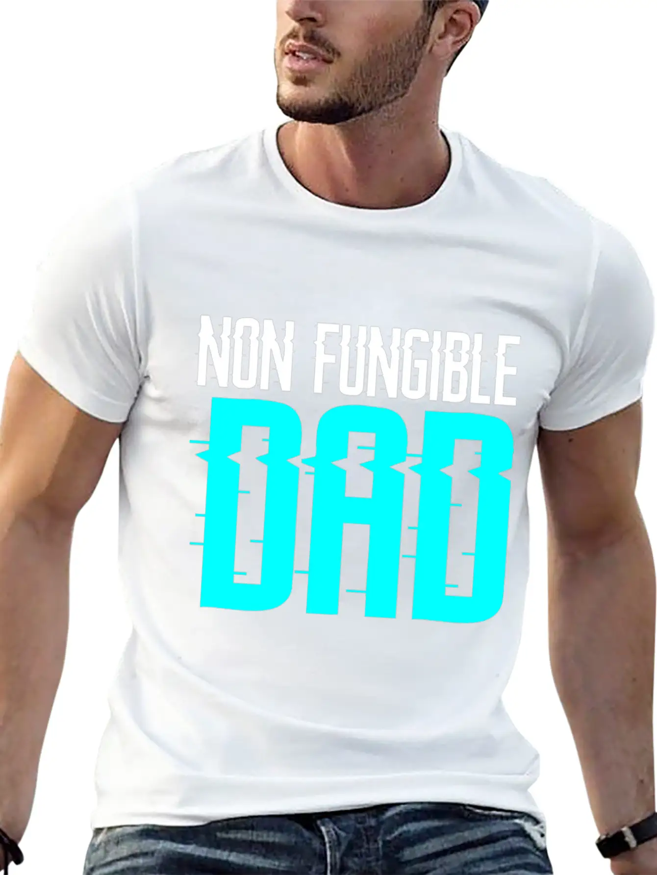 Non Fungible Dad Design For Funny NFT Lover Dad Essential Cotton Tee For Daily Outfits – Unisex Style