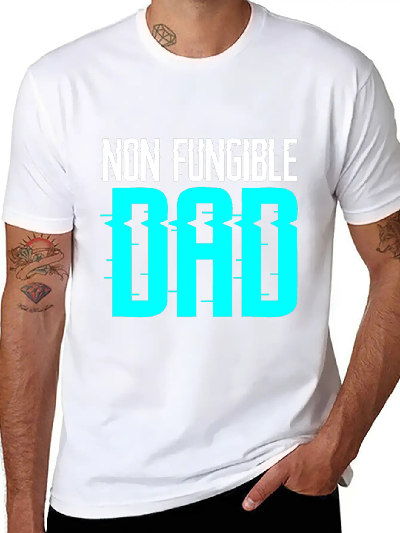 Non Fungible Dad Design For Funny NFT Lover Dad Essential Cotton Tee For Daily Outfits – Unisex Style