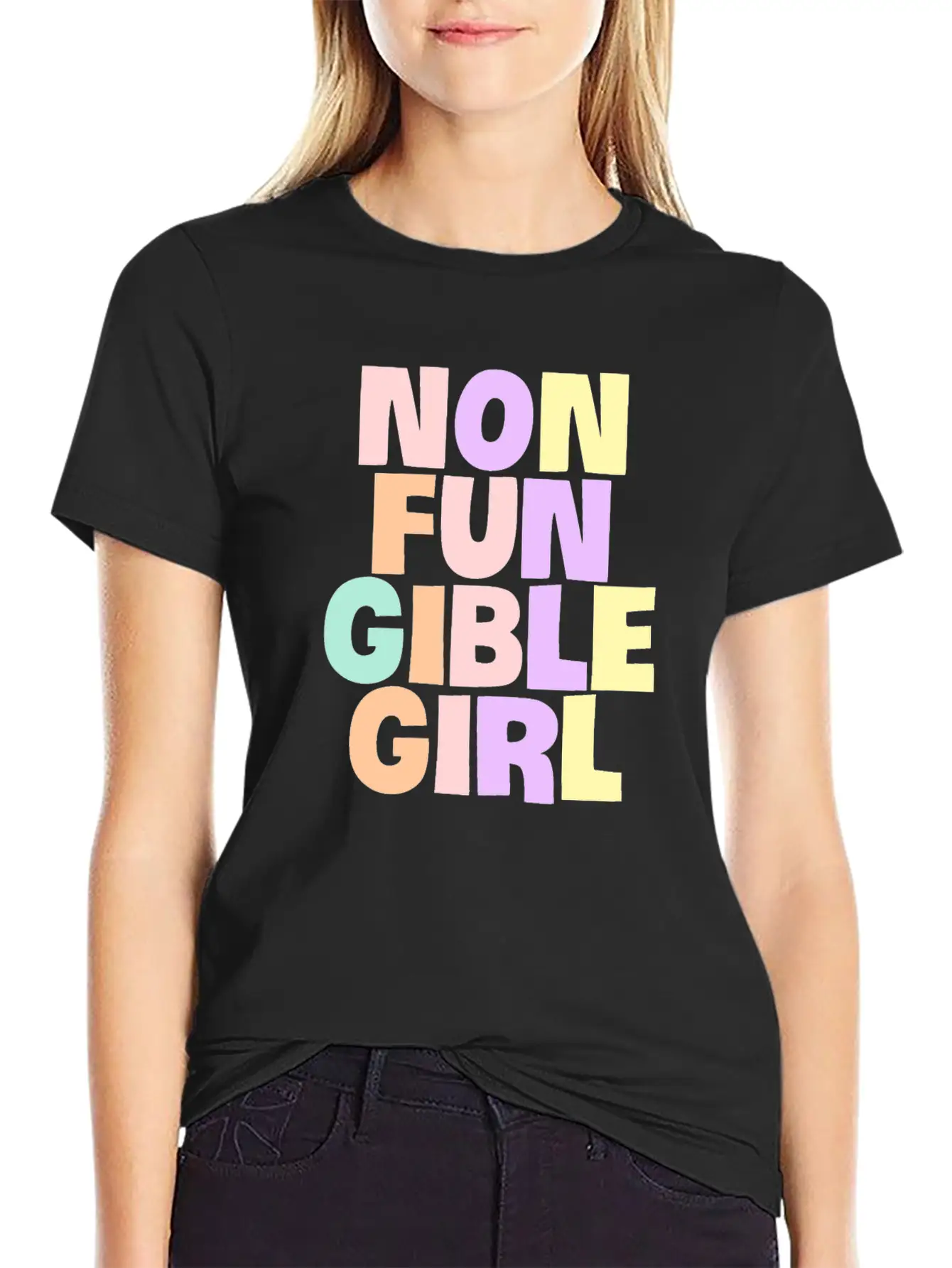 NON FUNGIBLE GIRL - NON FUNGIBLE TOKEN LOVE Unisex Casual T-Shirt – Clean Design For Daily Comfort