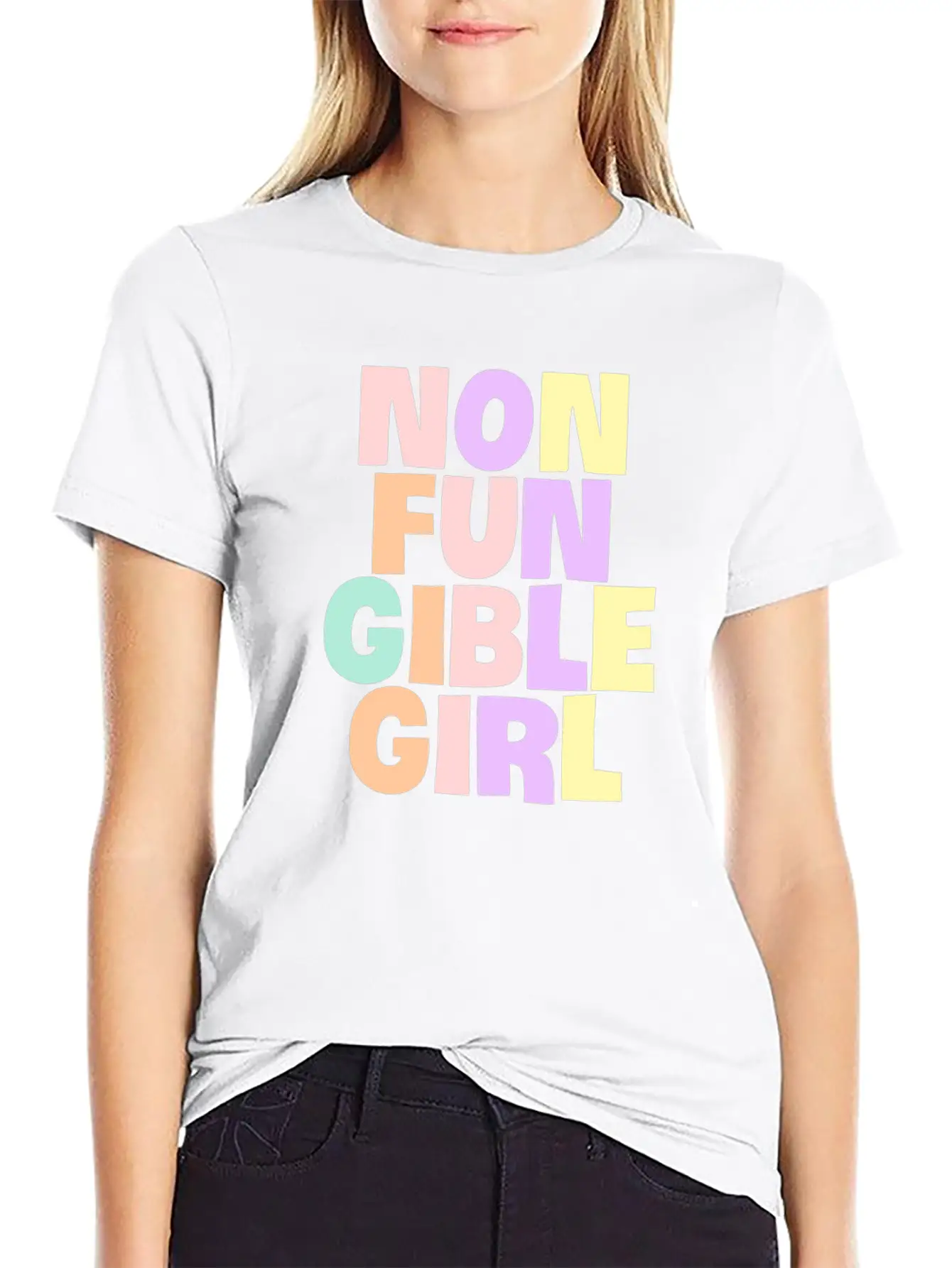 NON FUNGIBLE GIRL - NON FUNGIBLE TOKEN LOVE Unisex Casual T-Shirt – Clean Design For Daily Comfort