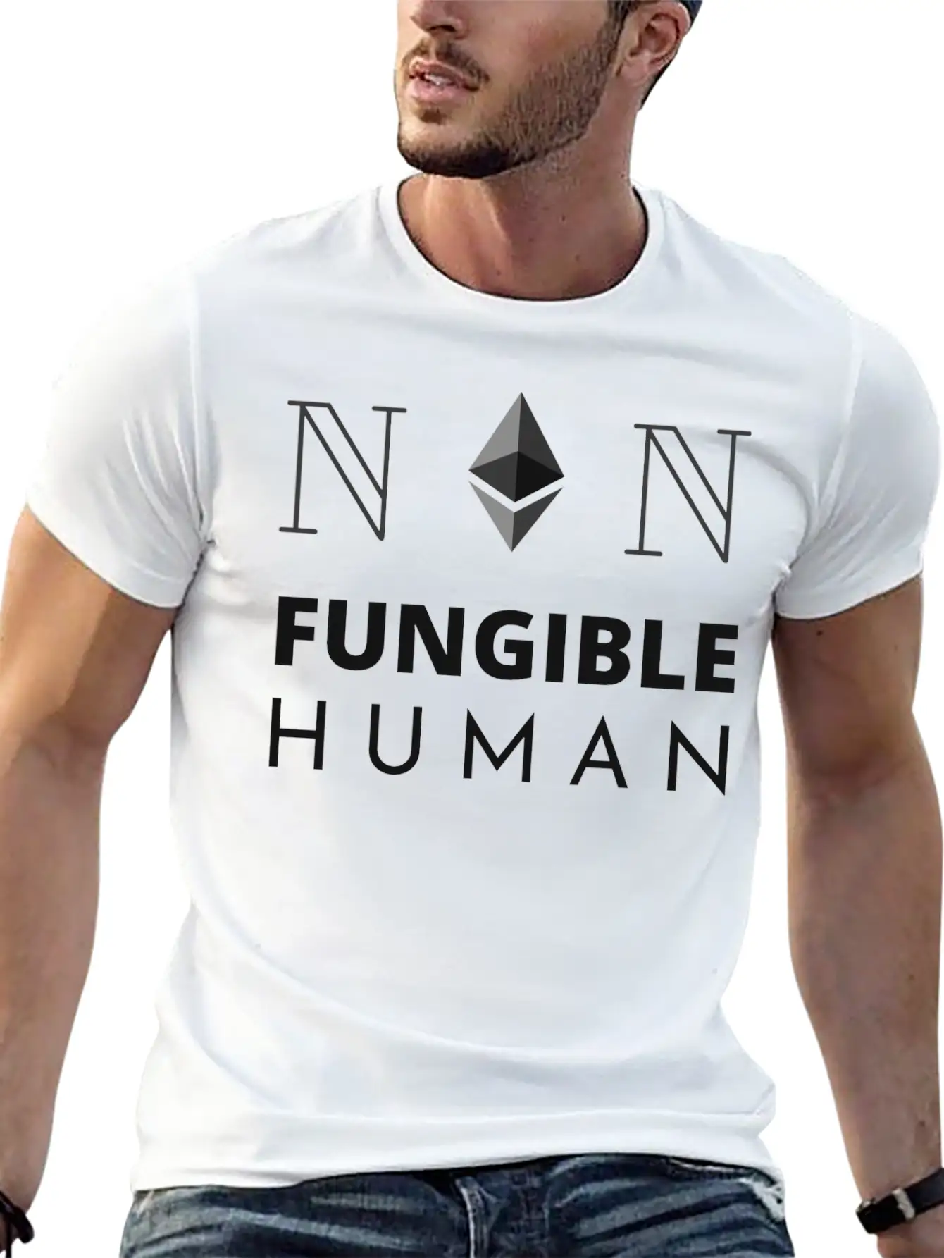 Non-fungible Human Black. Soft Cotton Short Sleeve Tee – Unisex Wardrobe Staple
