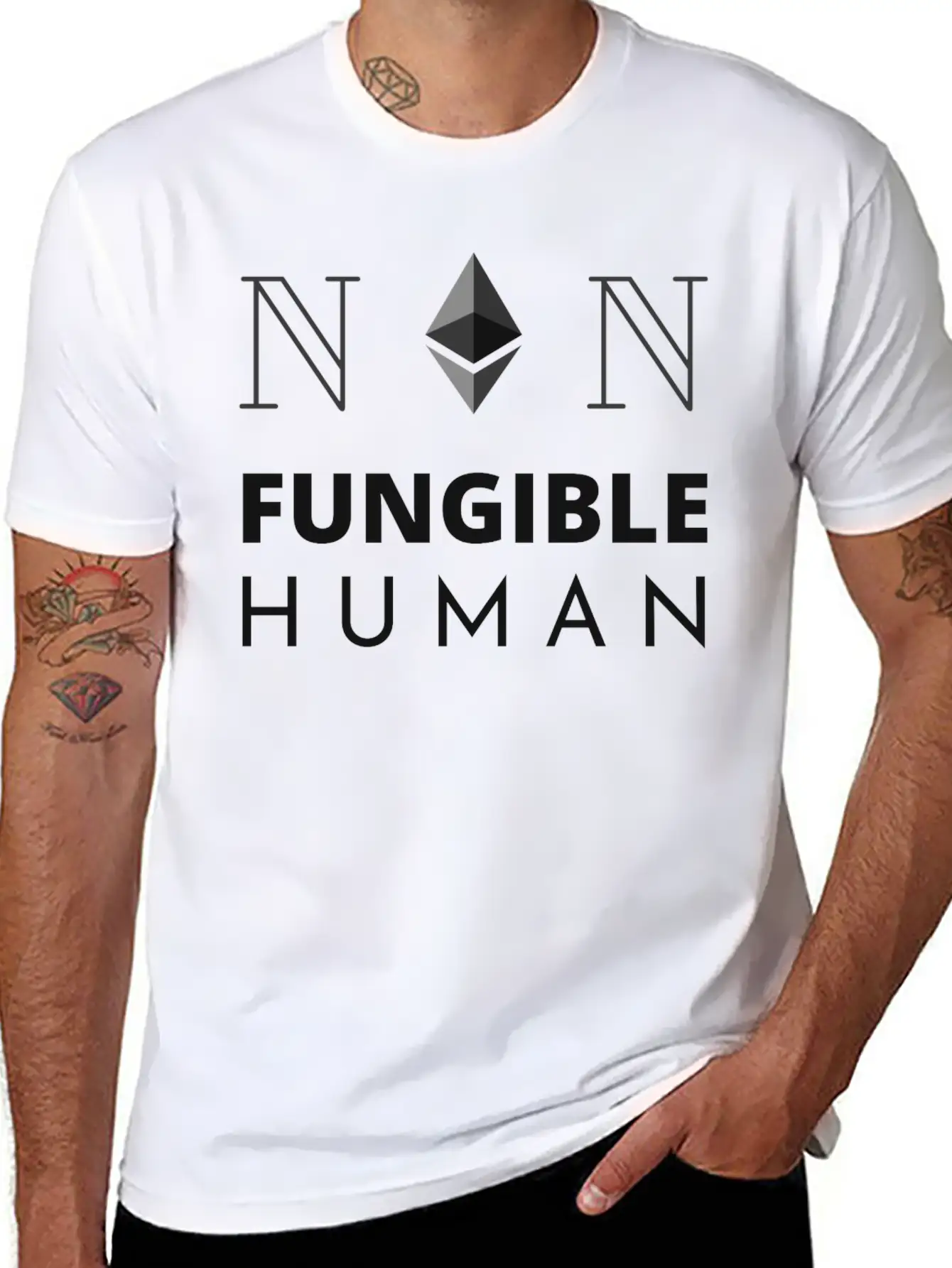 Non-fungible Human Black. Soft Cotton Short Sleeve Tee – Unisex Wardrobe Staple