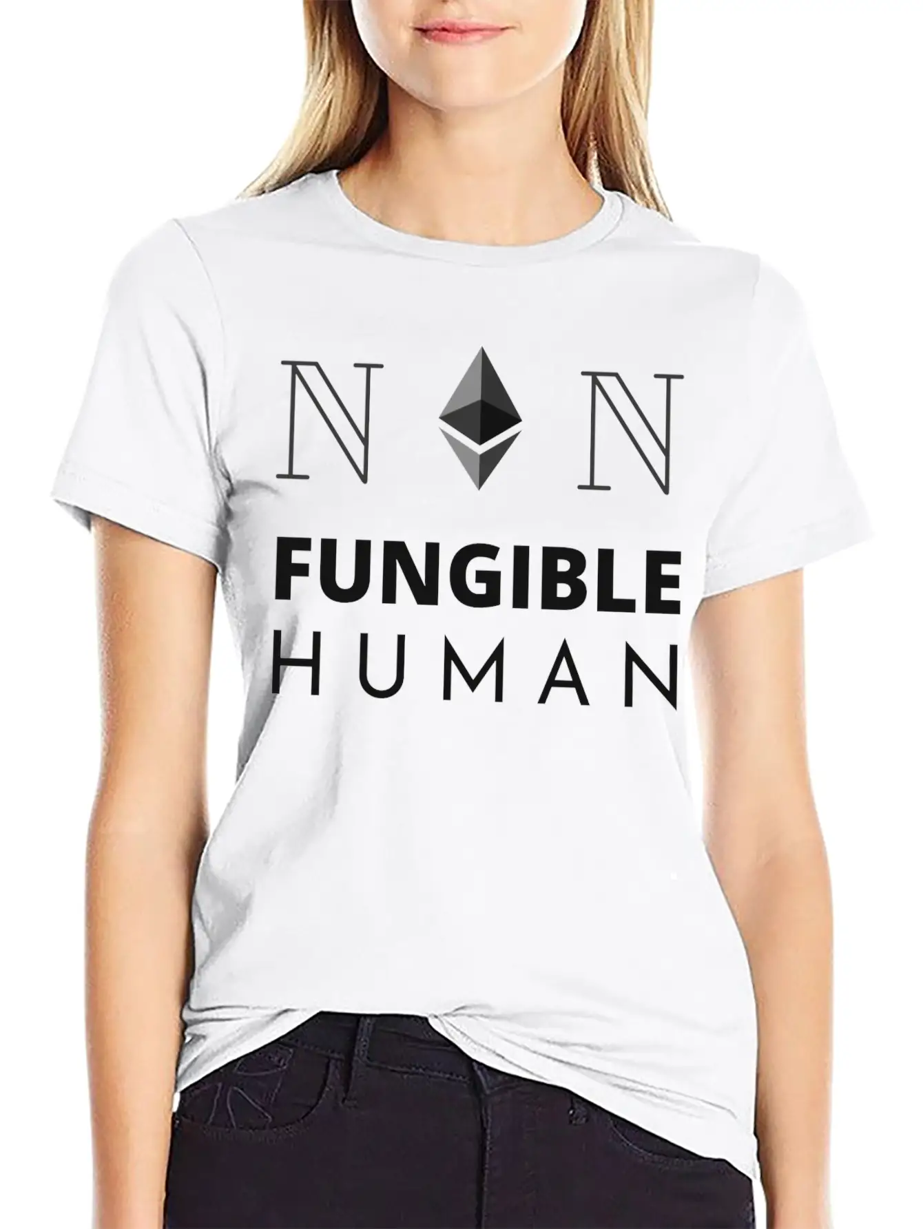 Non-fungible Human Black. Soft Cotton Short Sleeve Tee – Unisex Wardrobe Staple