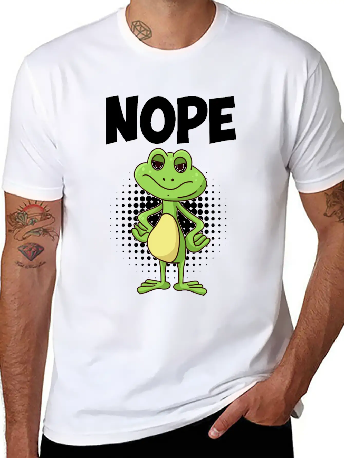 Nope! Humor Frog Sarcasm Simply No Basic Graphic T-Shirt – Daily Comfort In Soft Cotton