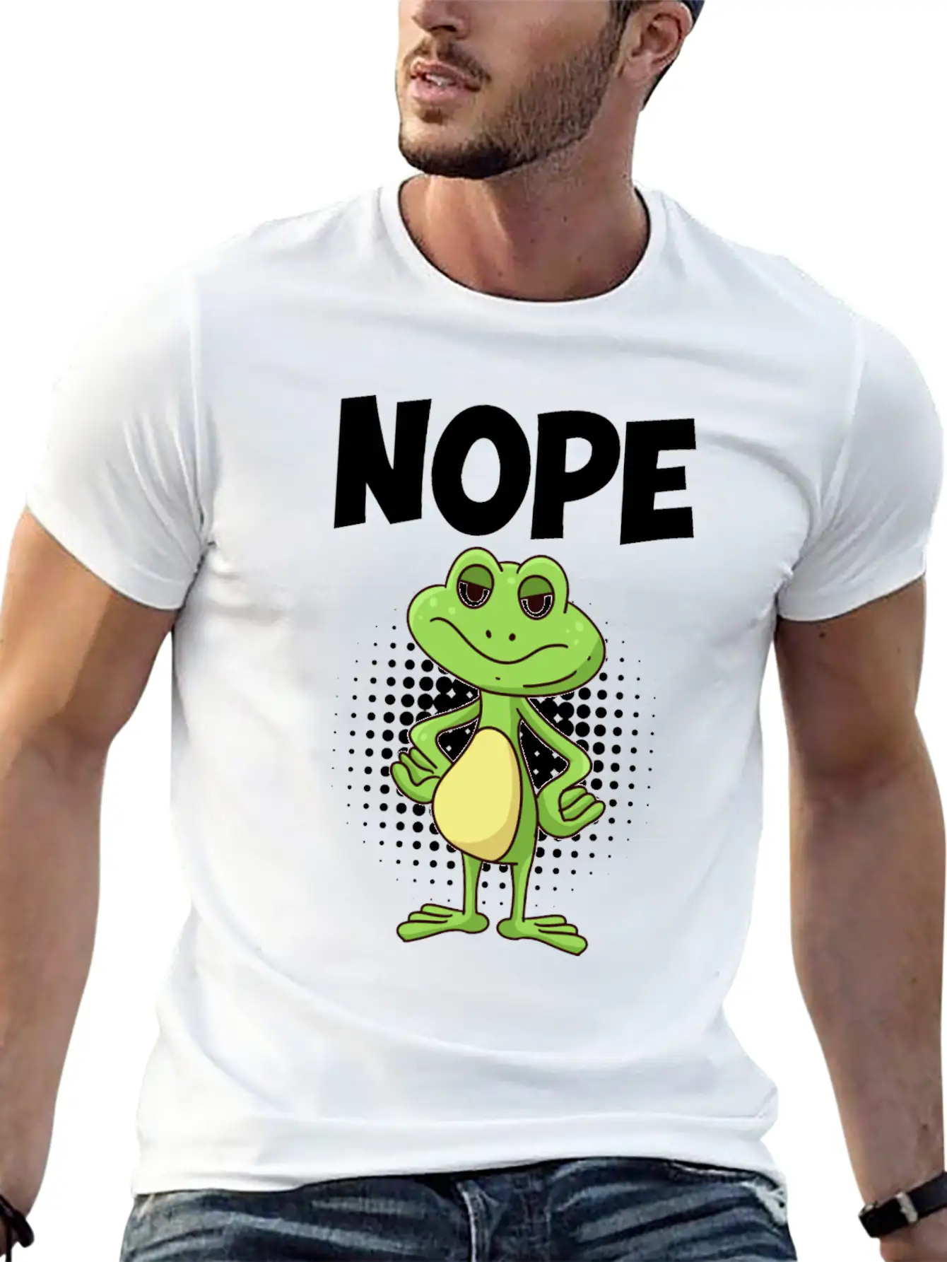 Nope! Humor Frog Sarcasm Simply No Basic Graphic T-Shirt – Daily Comfort In Soft Cotton