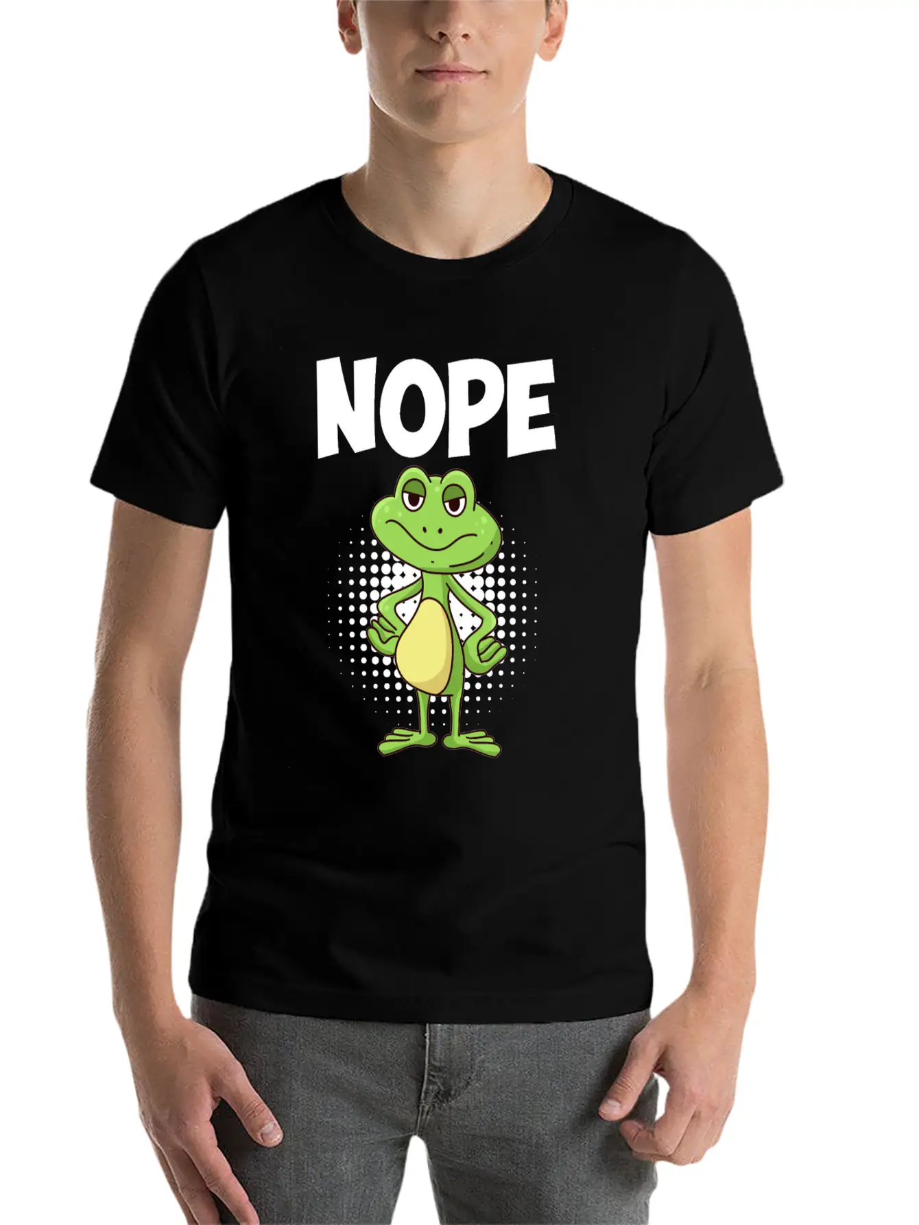 Nope! Humor Frog Sarcasm Simply No Basic Graphic T-Shirt – Daily Comfort In Soft Cotton