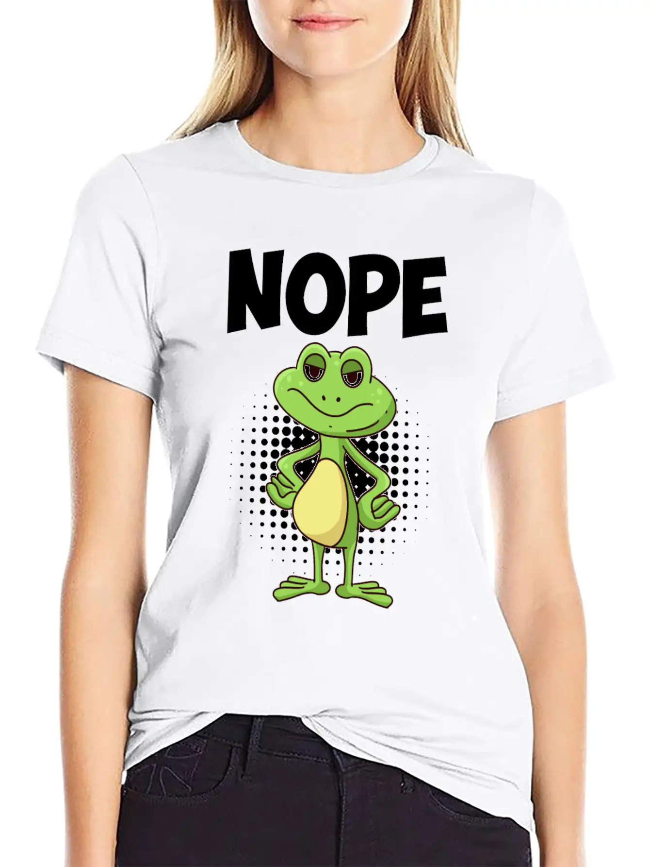 Nope! Humor Frog Sarcasm Simply No Basic Graphic T-Shirt – Daily Comfort In Soft Cotton