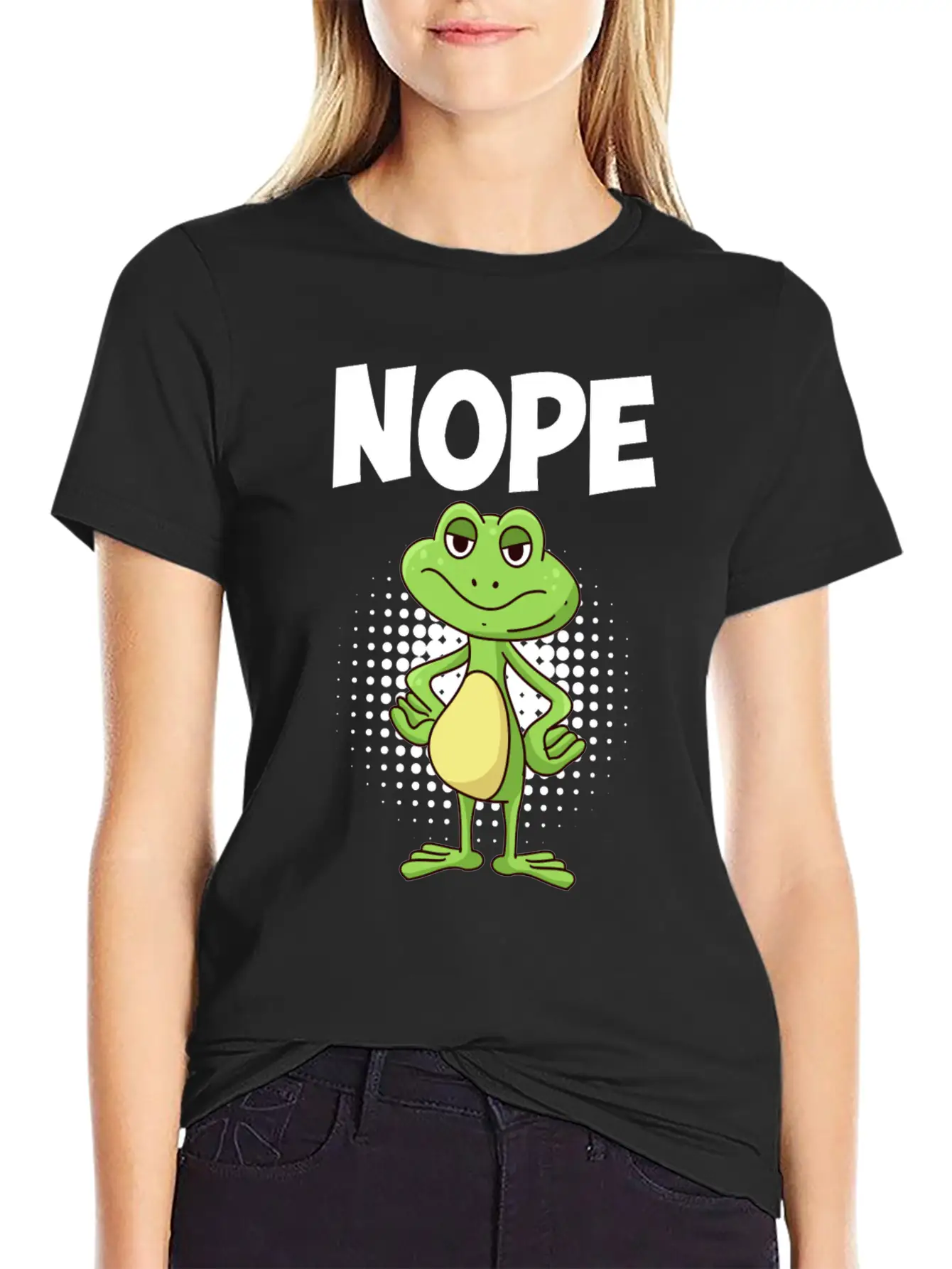 Nope! Humor Frog Sarcasm Simply No Basic Graphic T-Shirt – Daily Comfort In Soft Cotton