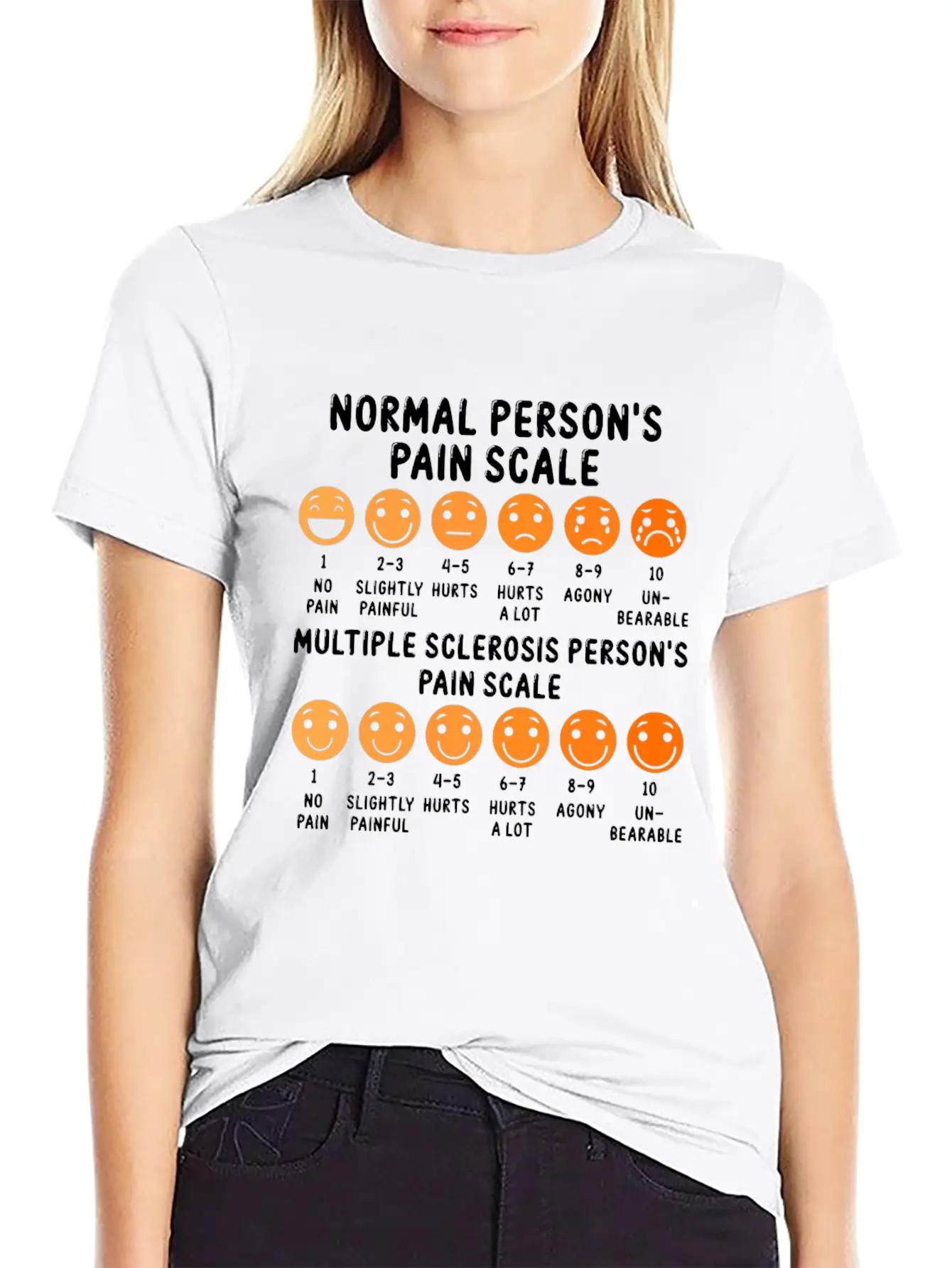 Normal Person S Pain Scale Fun Face Unisex Casual T-Shirt – Clean Design For Daily Comfort