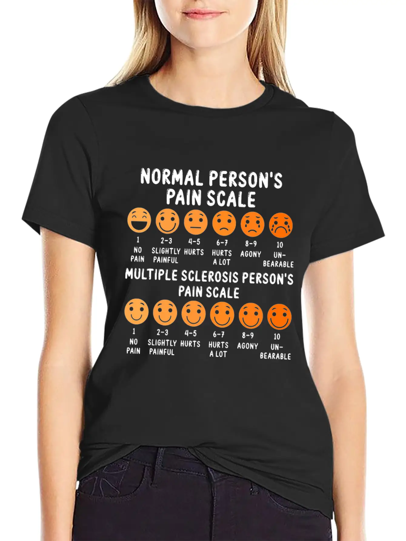 Normal Person S Pain Scale Fun Face Unisex Casual T-Shirt – Clean Design For Daily Comfort